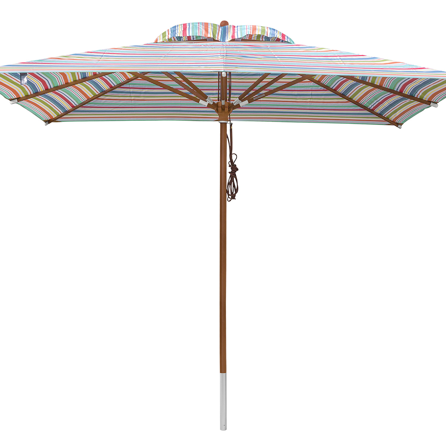 anndora Sonnenschirm Gartenschirm 3x3m eckig Gestreift 7 Farben Winddach UV-Schutz