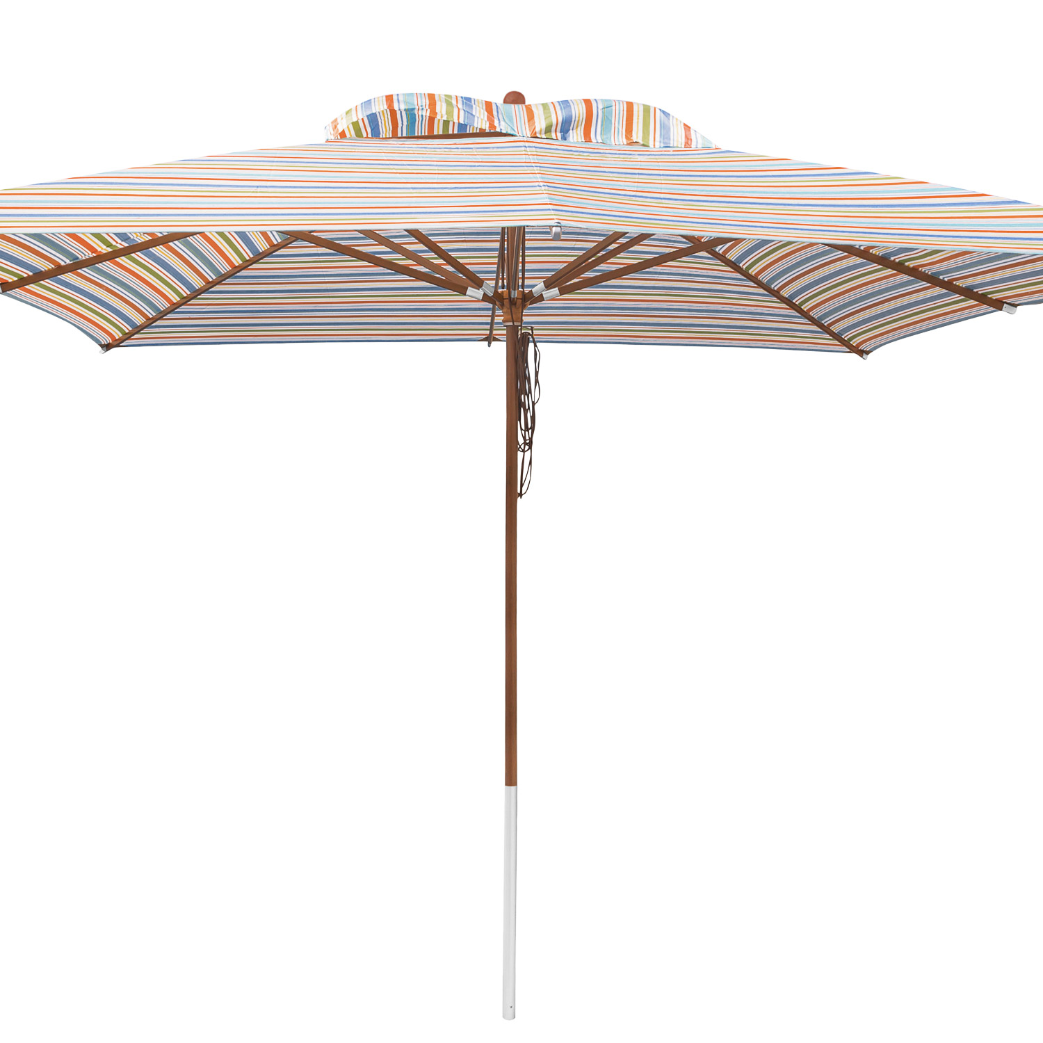 anndora Sonnenschirm 4x4m quadratisch Gestreift 7 Farben Winddach UV-Schutz