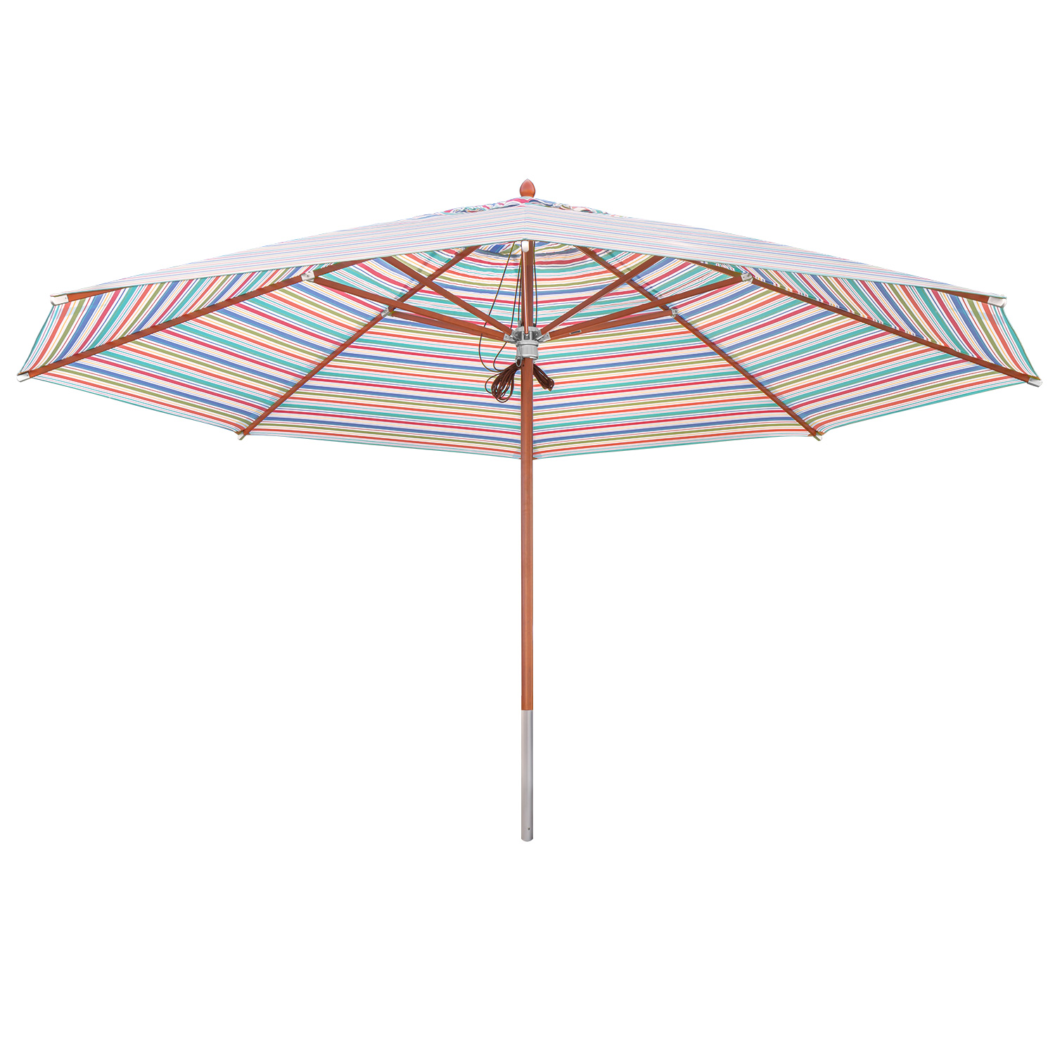 anndora Sonnenschirm Marktschirm Super Deluxe 5m rund gestreift 7 Farben Winddach UV-Schutz