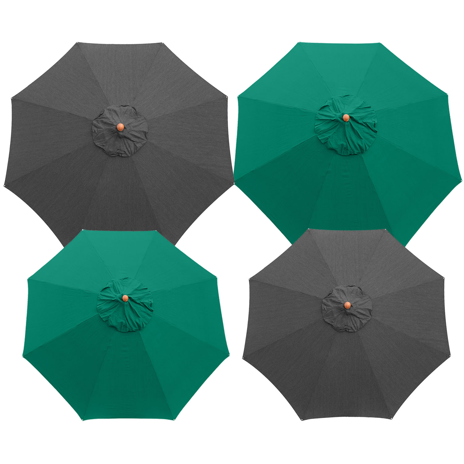 anndora Sonnenschirm 3m rund schwarz aus Olefin 200 g/m²