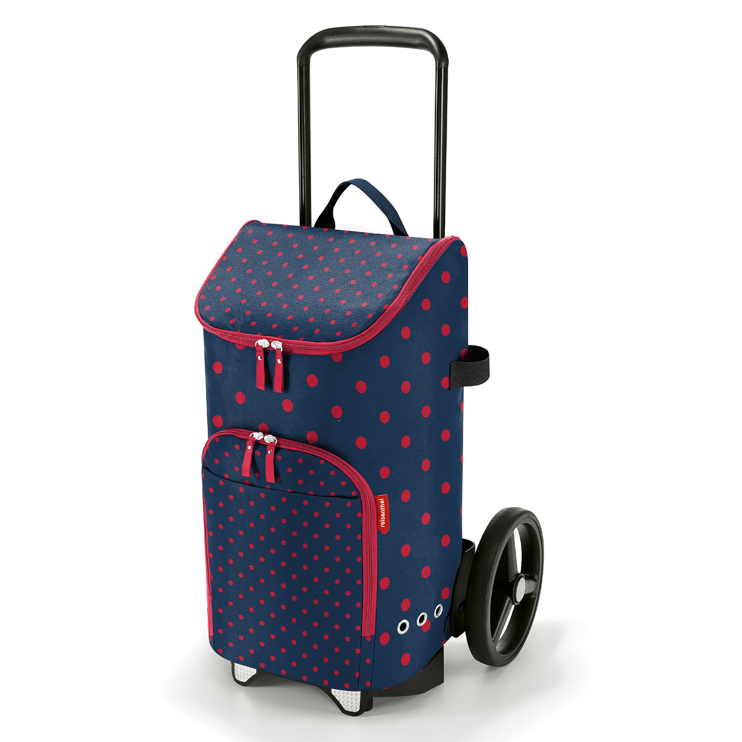 reisenthel Einkaufstrolley rack + bag 45 Liter blau mit roten Punkten + mini Kühltasche