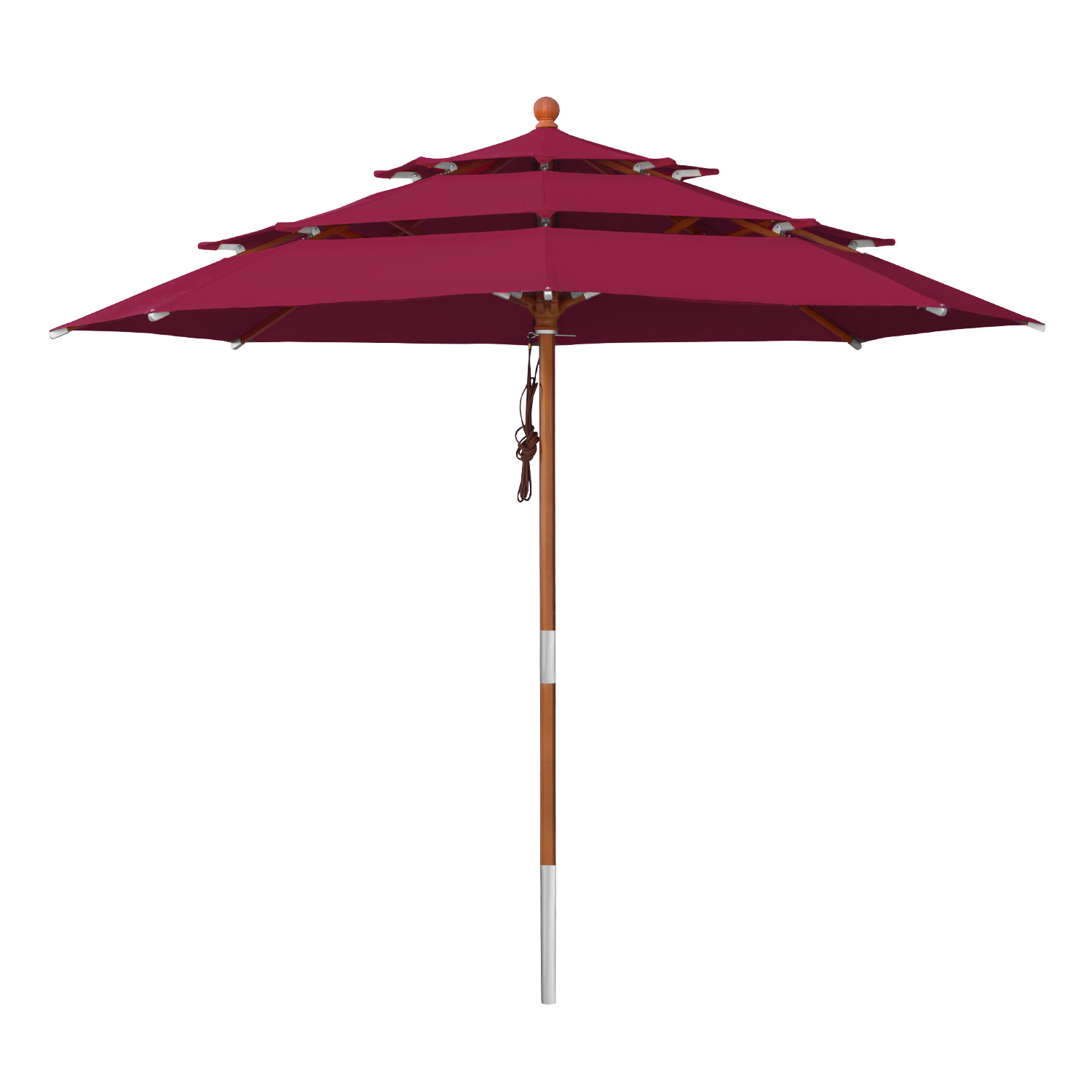 anndora Sonnenschirm 3,5m rund 3-lagig Burgundy UV-Schutz