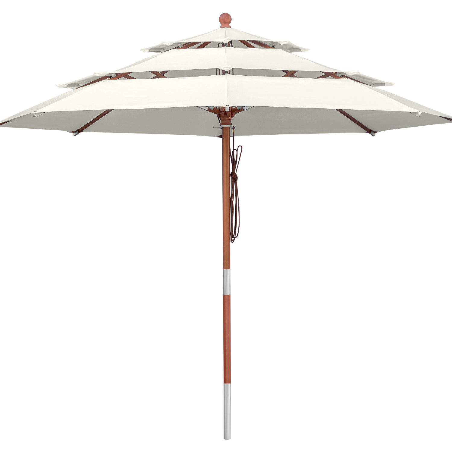 anndora Sonnenschirm 3,5m rund 3-lagig Natural UV-Schutz