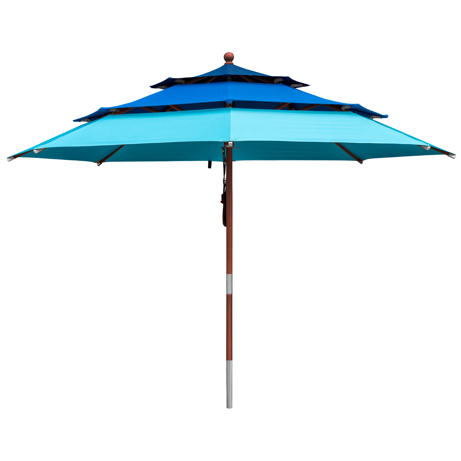 anndora Sonnenschirm 3,5m rund 3-lagig Mehrfarbig Blau UV-Schutz