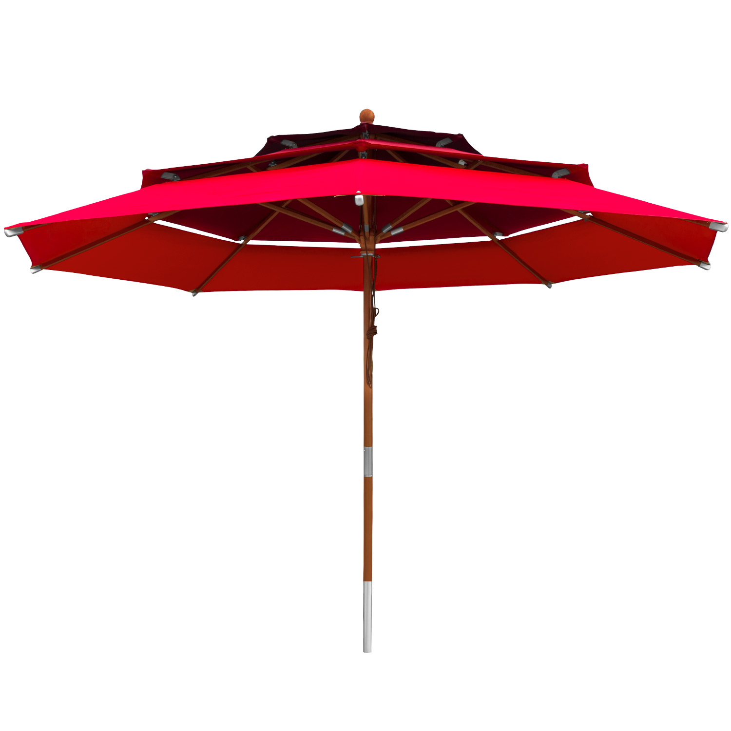 anndora Sonnenschirm Gartenschirm 3m rund 3-lagig Mehrfarbig Rot UV-Schutz