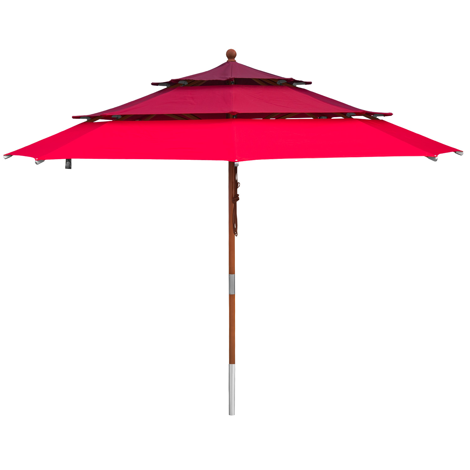 anndora Sonnenschirm 3,5m rund 3-lagig Mehrfarbig Rot UV-Schutz