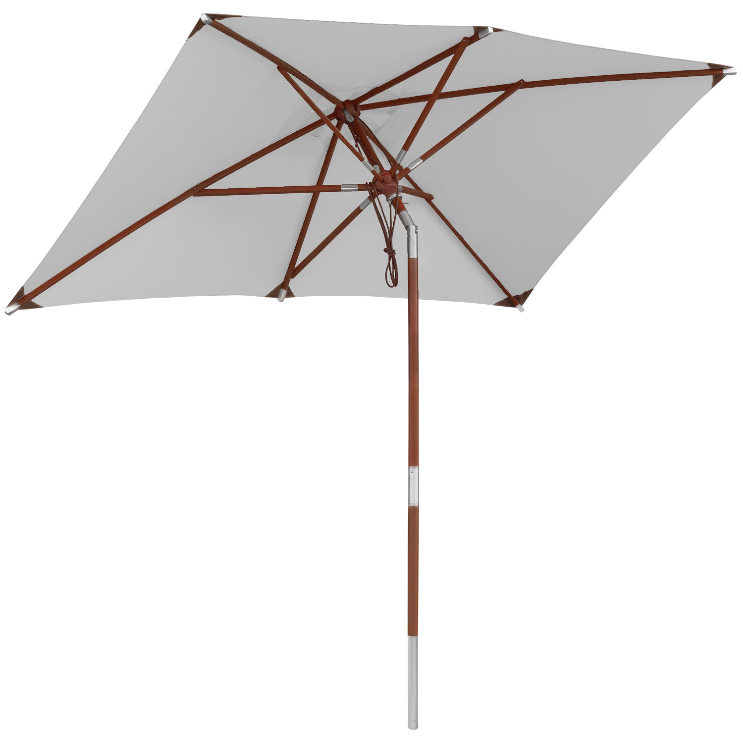anndora Sonnenschirm 2,5x1,5m eckigKnickbar Hellgrau