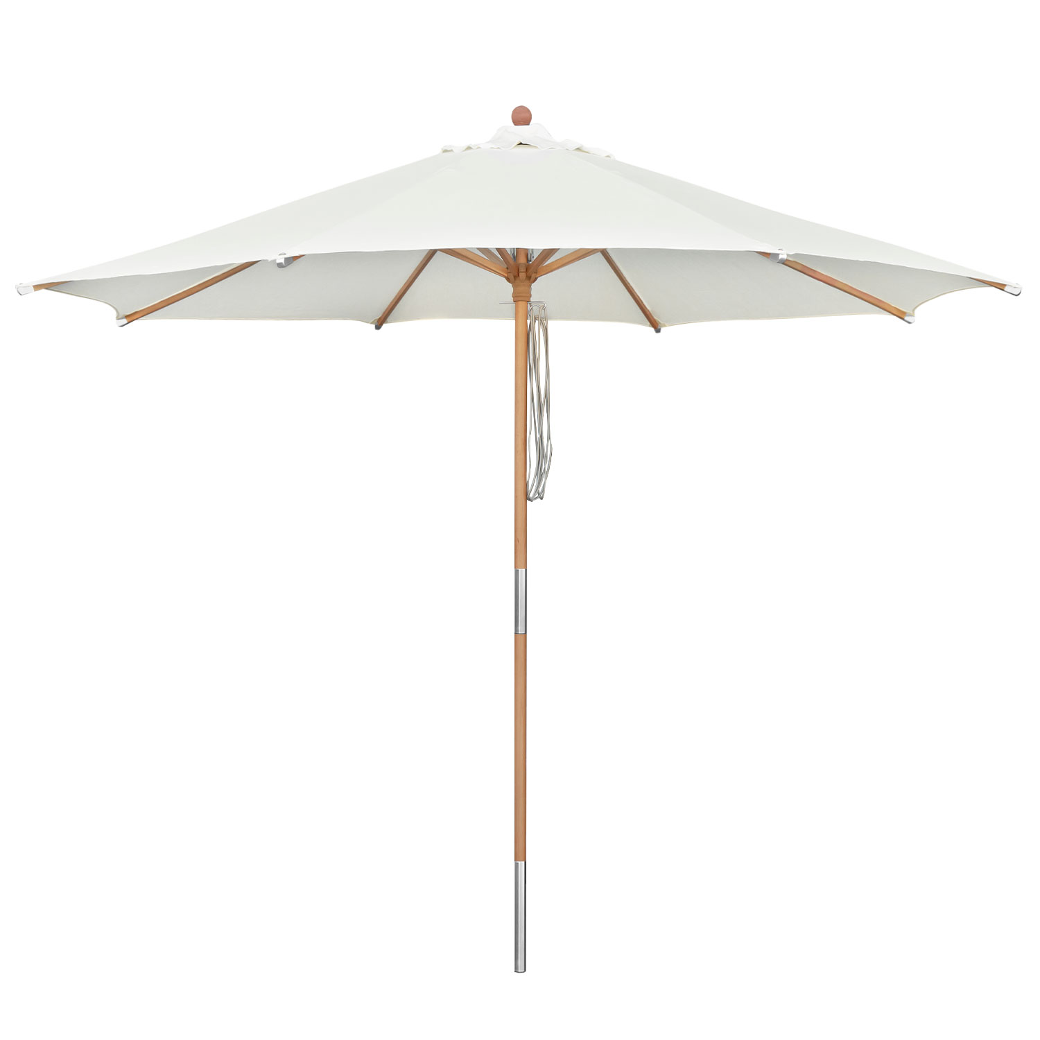 anndora Sonnenschirm aus Leinen und Baumwolle 3m rund Natural Winddach UV-Schutz