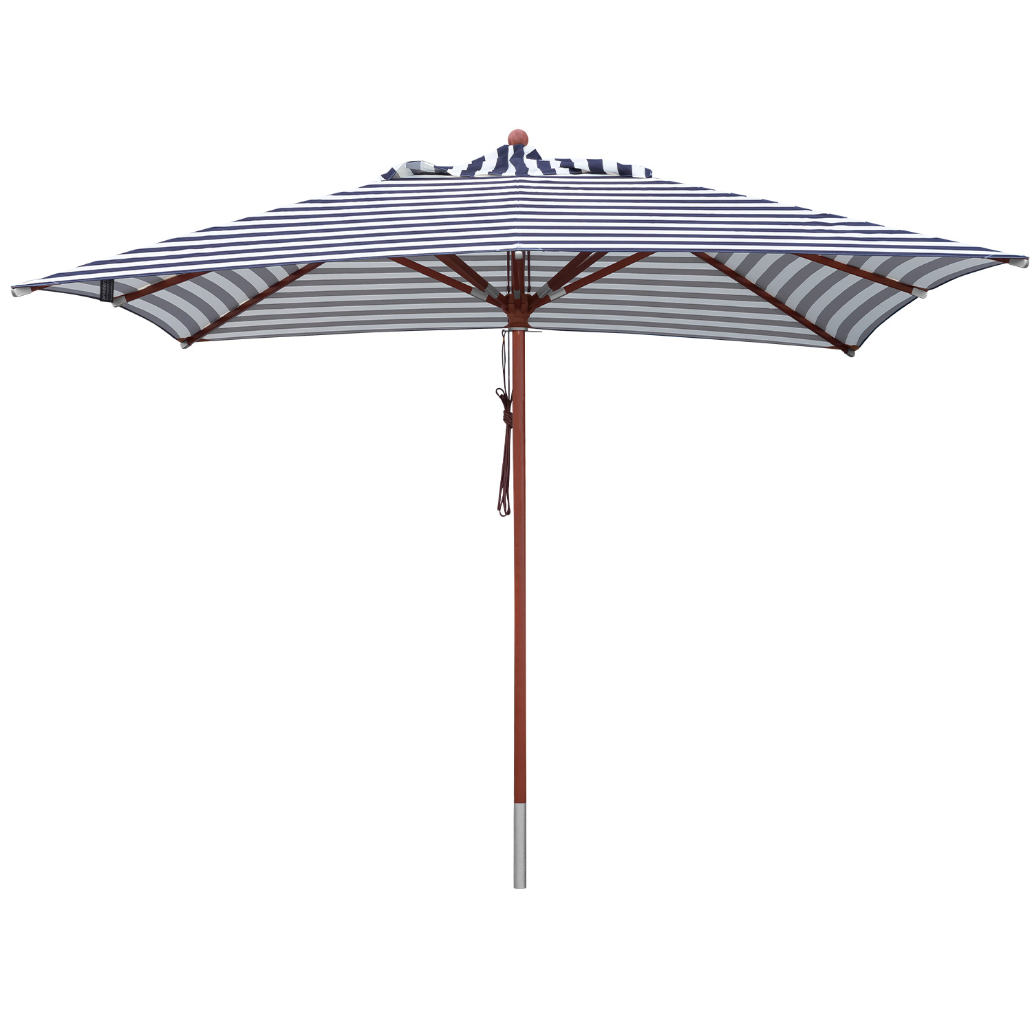anndora Sonnenschirm 3x3m eckig Gestreift Blau Weiß Winddach UV-Schutz