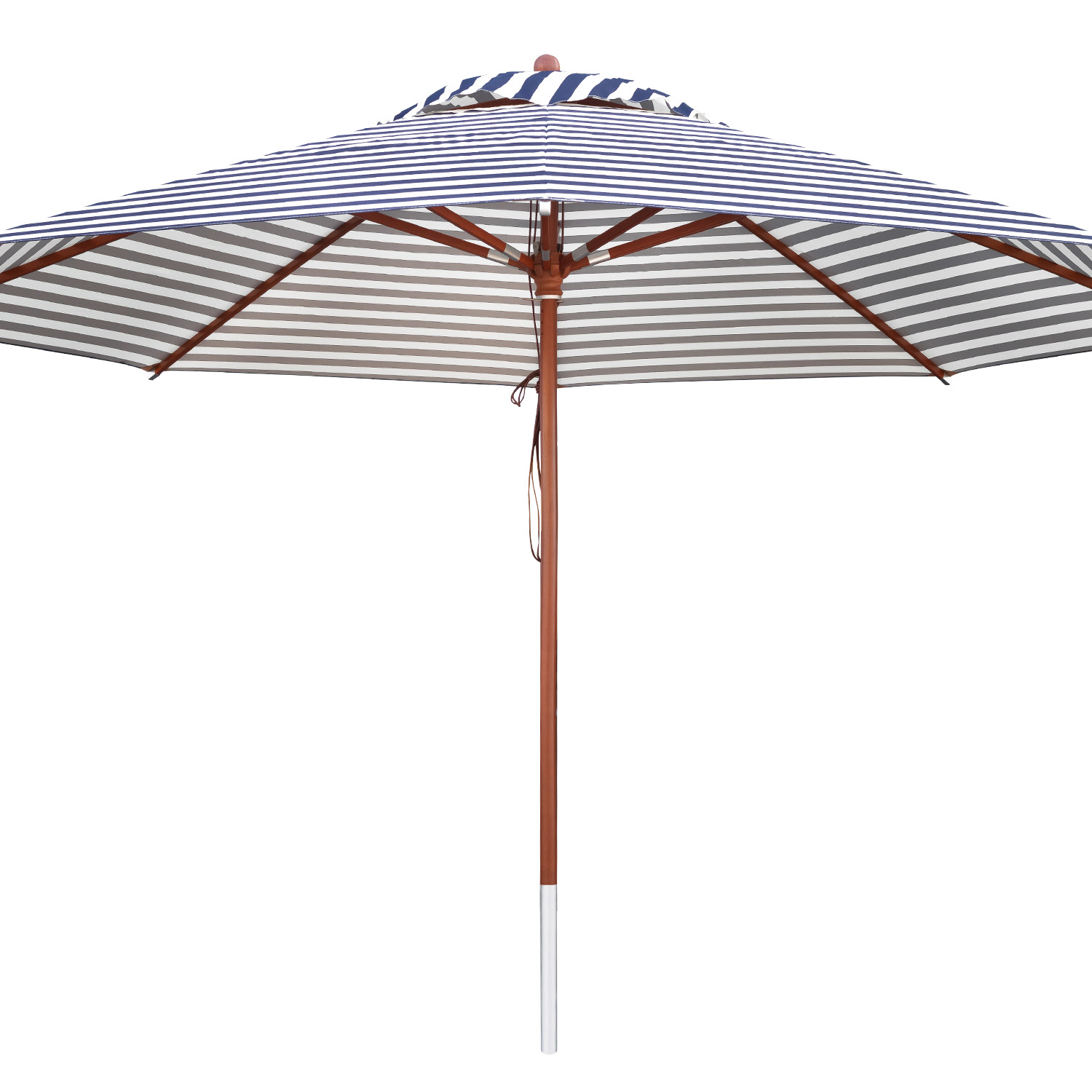 anndora Sonnenschirm 4m rund Gestreift Blau Weiß Winddach UV-Schutz