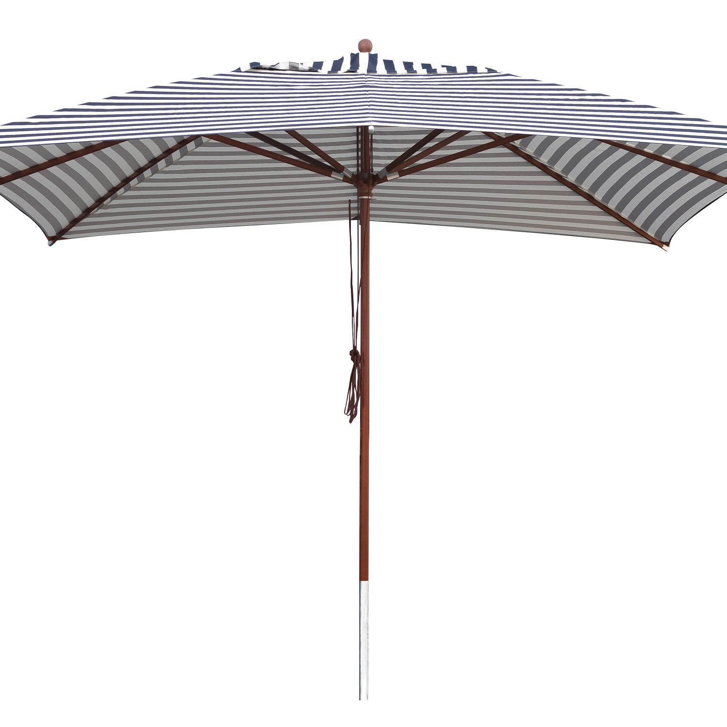 anndora Sonnenschirm 4x4m eckig Gestreift Blau Weiß Winddach UV-Schutz