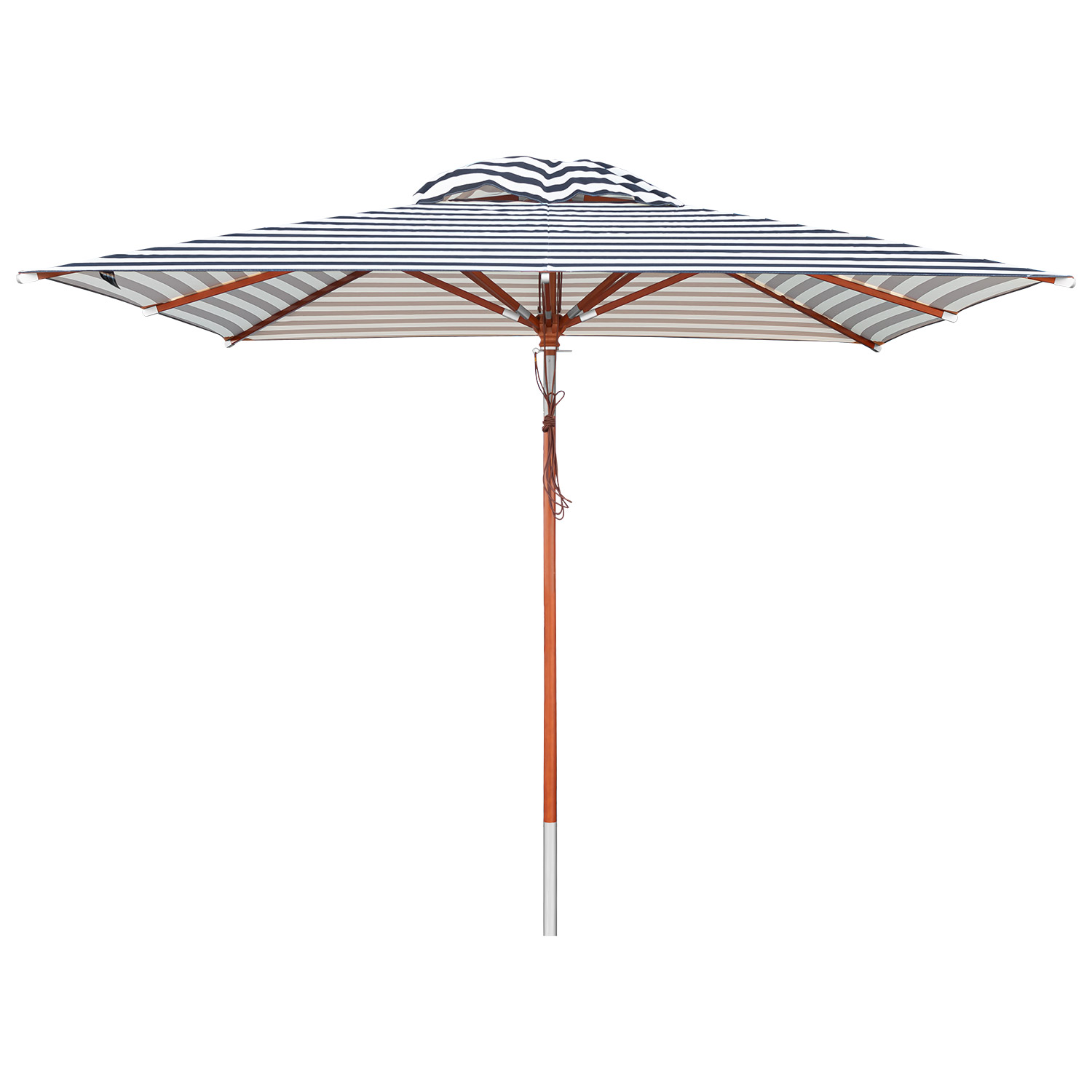 anndora Sonnenschirm Gartenschirm Knickbar 3x3m Gestreift Blau Weiß Winddach UV-Schutz