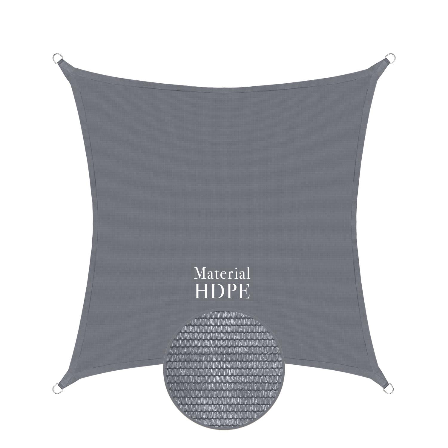 Sonnensegel 3,6m quadratisch - anthrazit