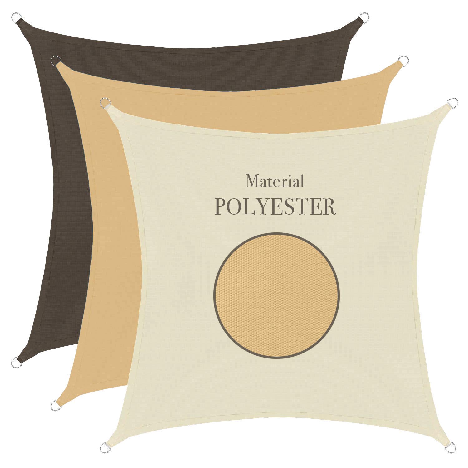 Sonnensegel 3x3m quadratisch - cream