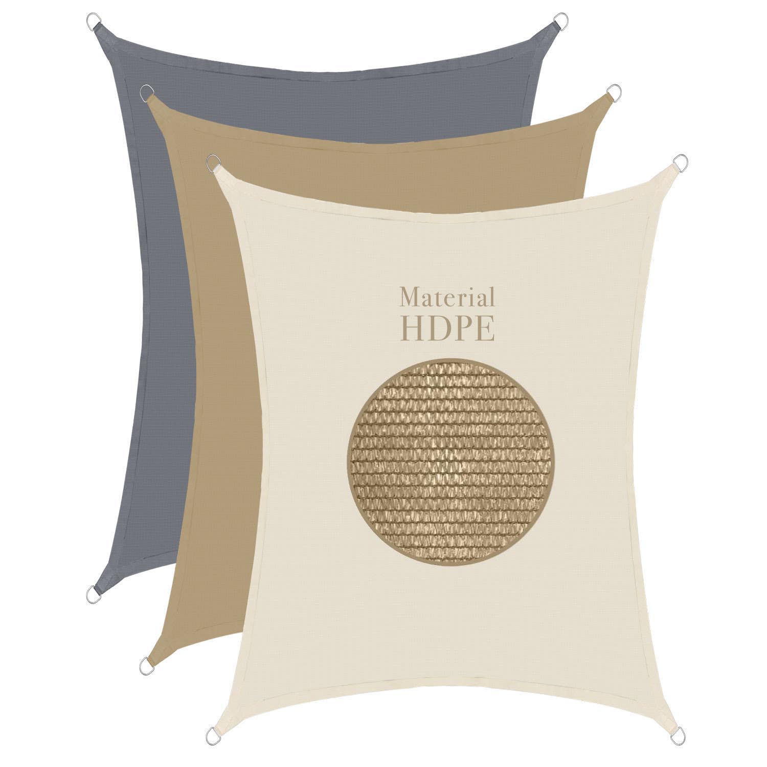 Sonnensegel 3x4m rechteckig - sand