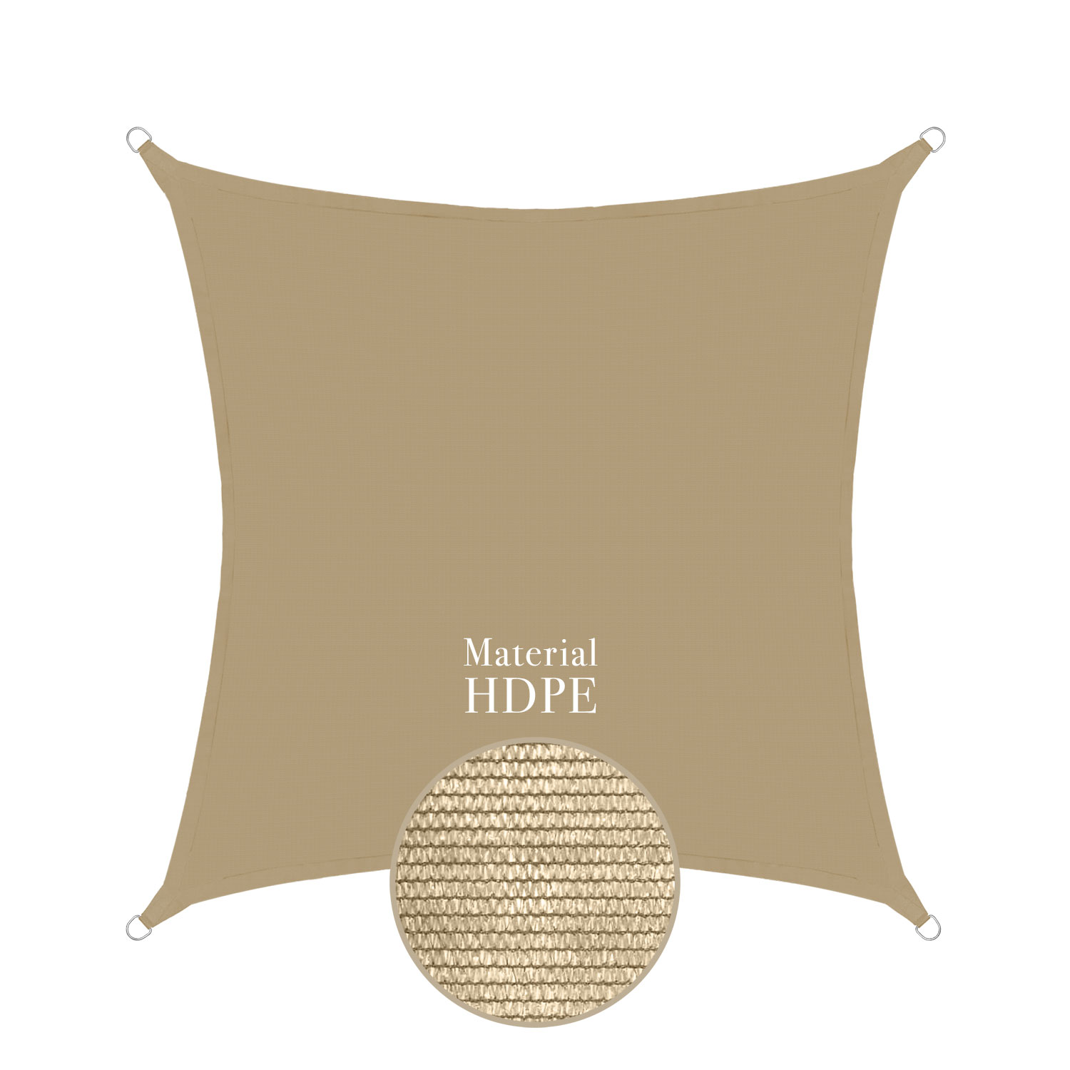 Sonnensegel 3m quadratisch - sand