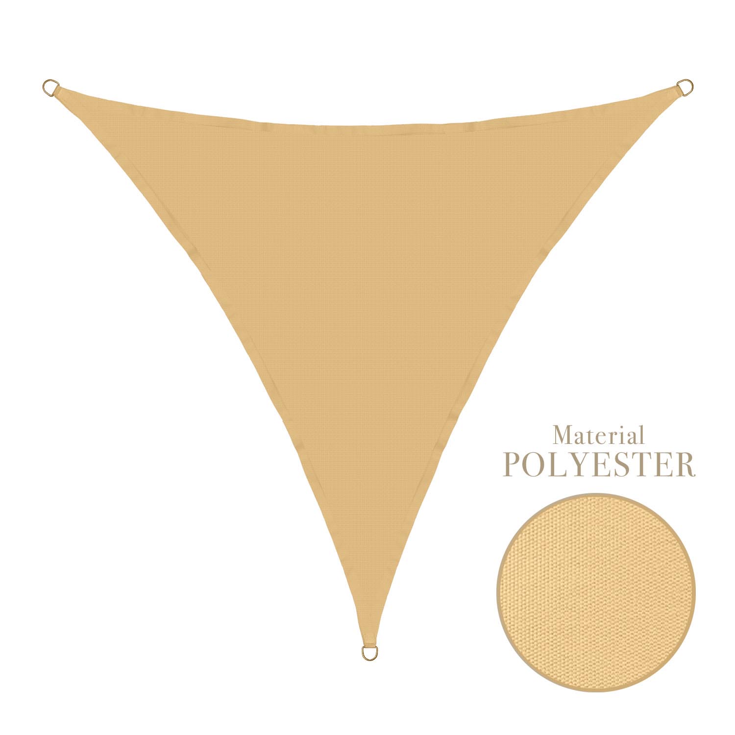 Sonnensegel 3,6x3,6x3,6m dreieckig - sand