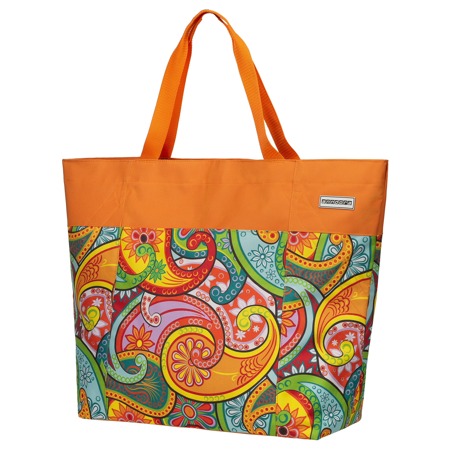 Oversized StrandtascheEinkaufstasche - orange Paisley orange- XXL Tasche
