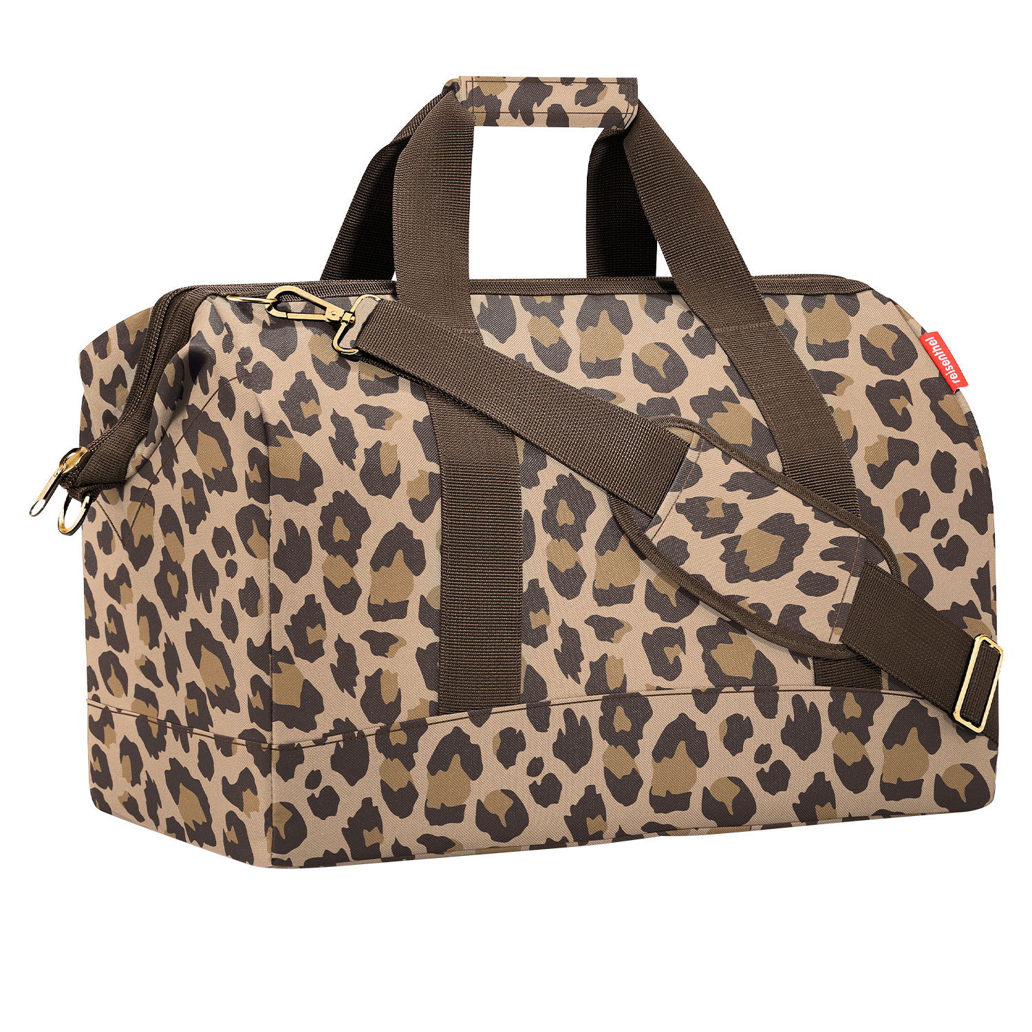 ReisetascheJoga Tasche Größe L -AllrounderLeo Muster braun - Tragehenkel - viele Innentaschen