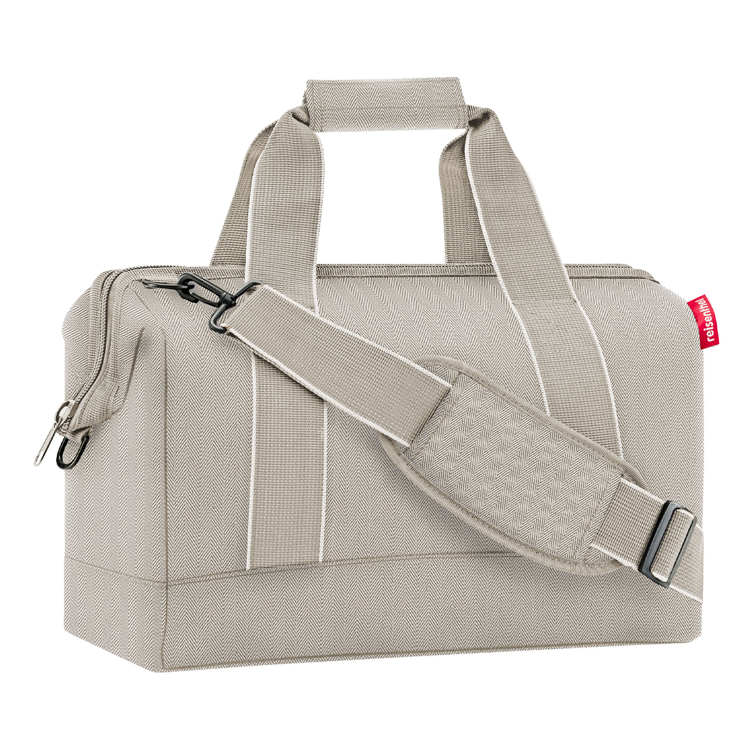 allrounder M reisetasche Weekender Doktortasche, leicht praktisch sandfarben mit Fischgrätenmuster