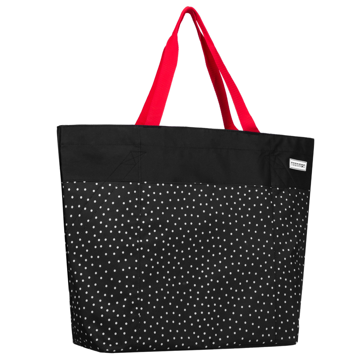 Oversized Bag Strandtasche mit extra viel Stauraum schwarz mit weißen Punkten Enkaufstasche