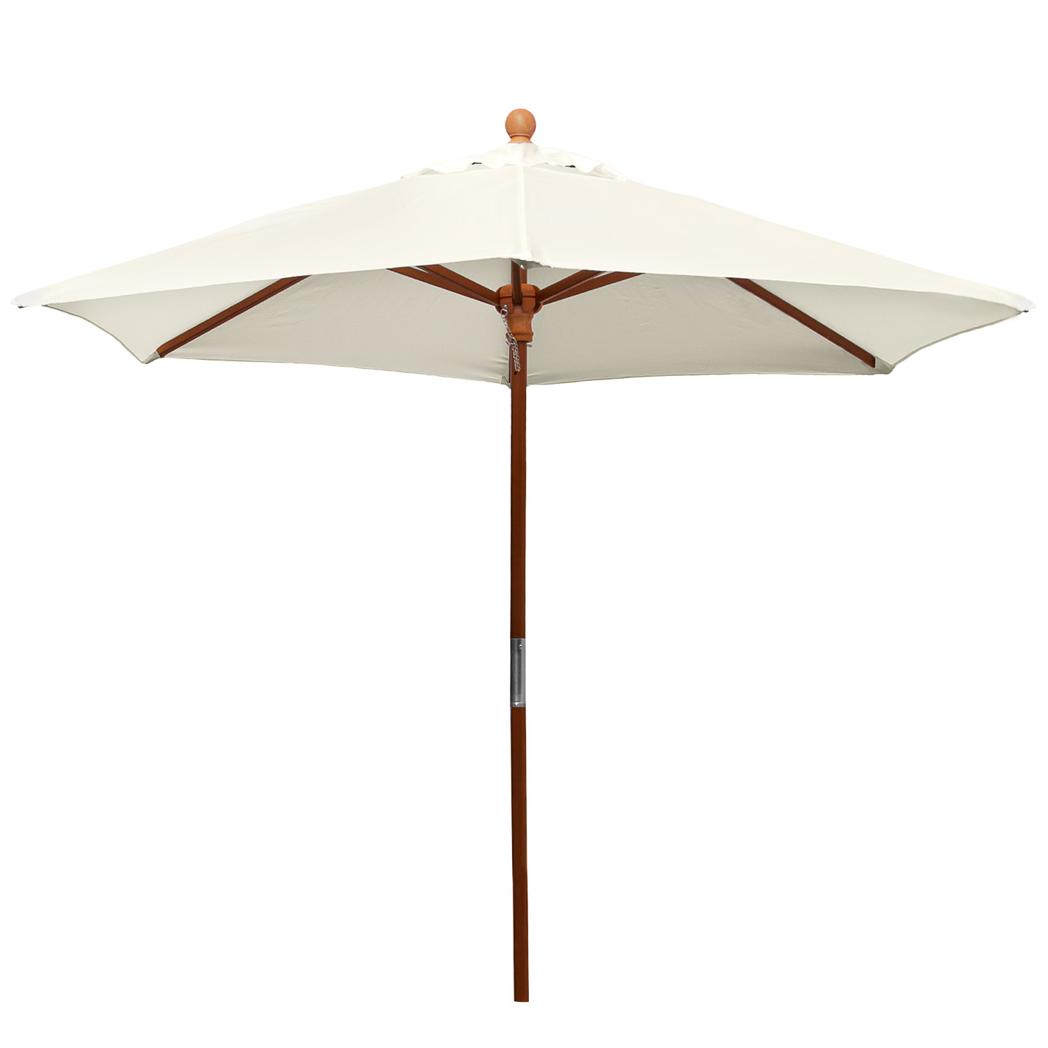 anndora Sonnenschirm 2,1m rund Natural Winddach UV-Schutz