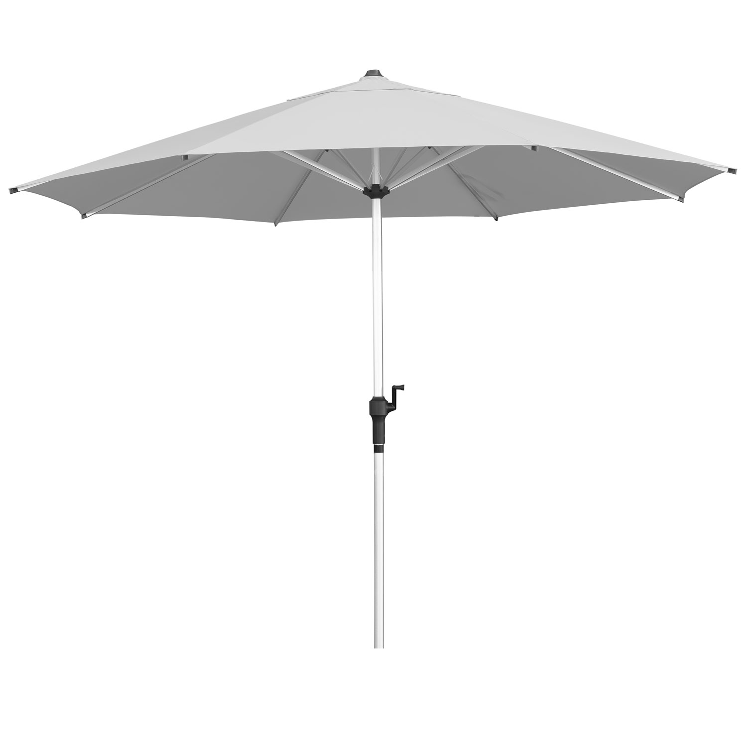 anndora 3m Sonnenschirm Aluminium - Stamm 48mm - Kurbelöffnung - 8 Streben Farbe silber grau