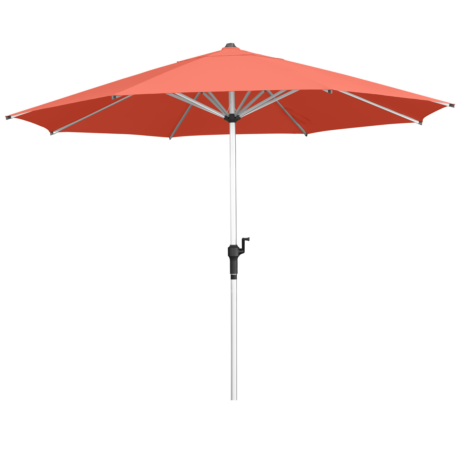 anndora Alu Sonnenschirm - 350 cm - rund dunkel orange terracotta - Stamm 48mm - Kurbelöffnung - 8 Streben extra stabil