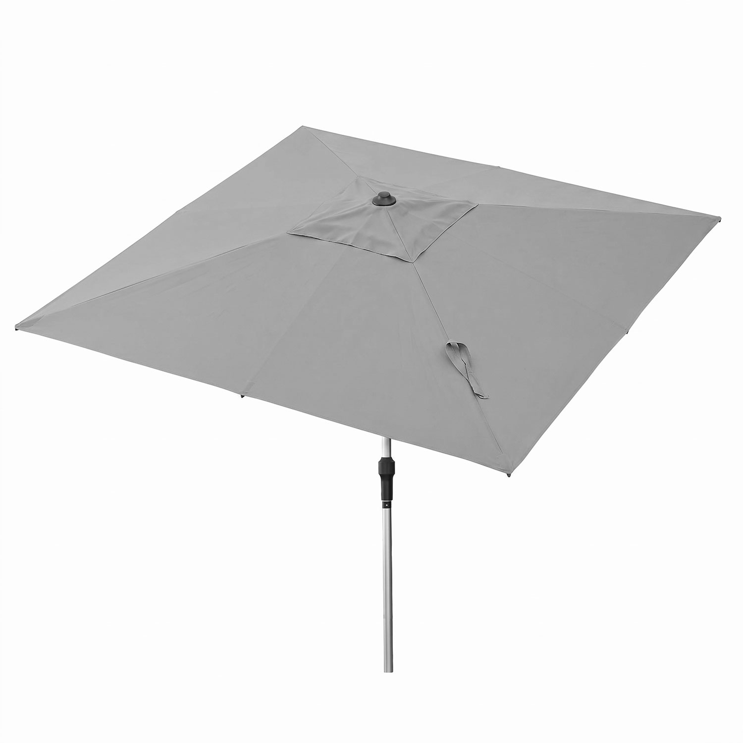anndora Sonnenschirm 250cm quadratisch Knickbar Grau- mit Kurbel Balkonsonnenschirm