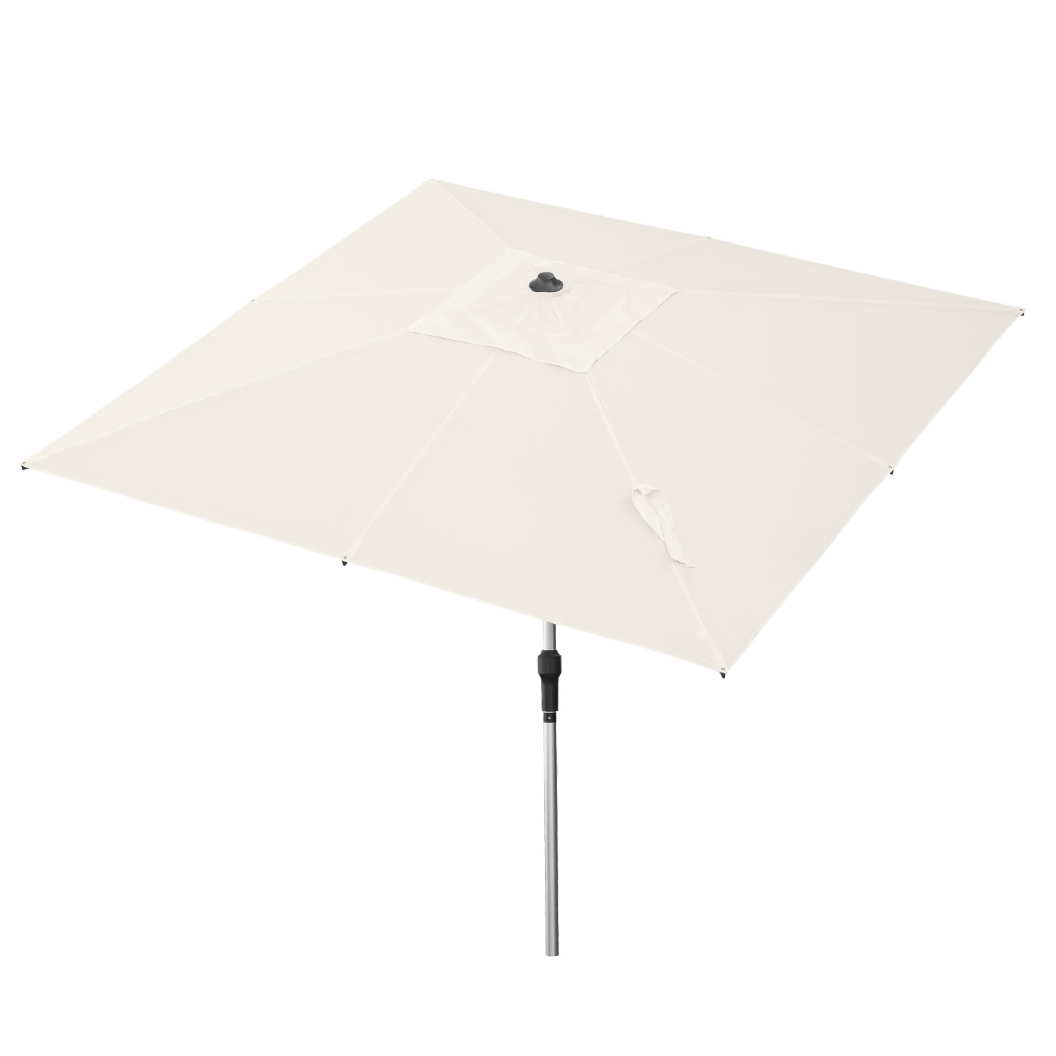 anndora Sonnenschirm 270cm quadratisch Knickbar Natural - mit Kurbel Balkonsonnenschirm