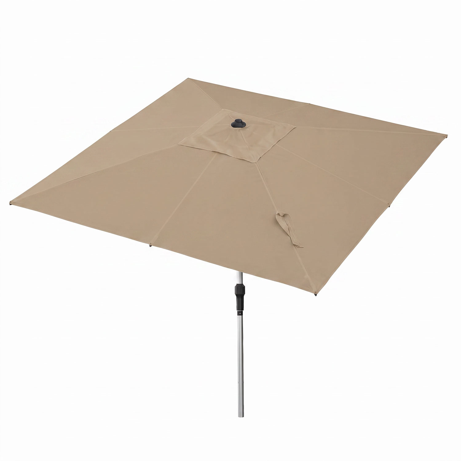 anndora Sonnenschirm 270cm quadratisch Knickbar Beige - mit Kurbel Balkonsonnenschirm