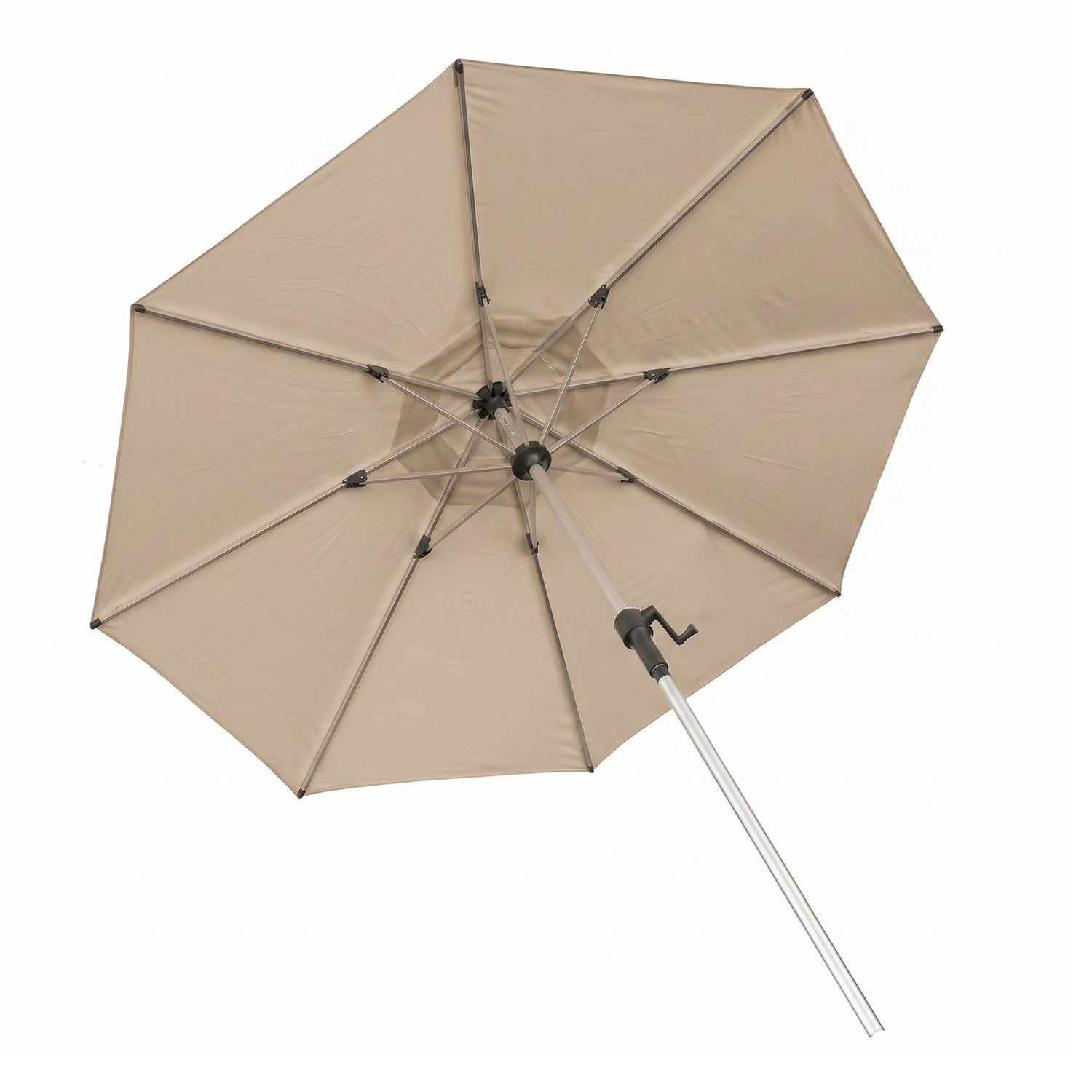 Sonnenschirm 2,5 m rund beige - Alu Schirm mit Kurbel