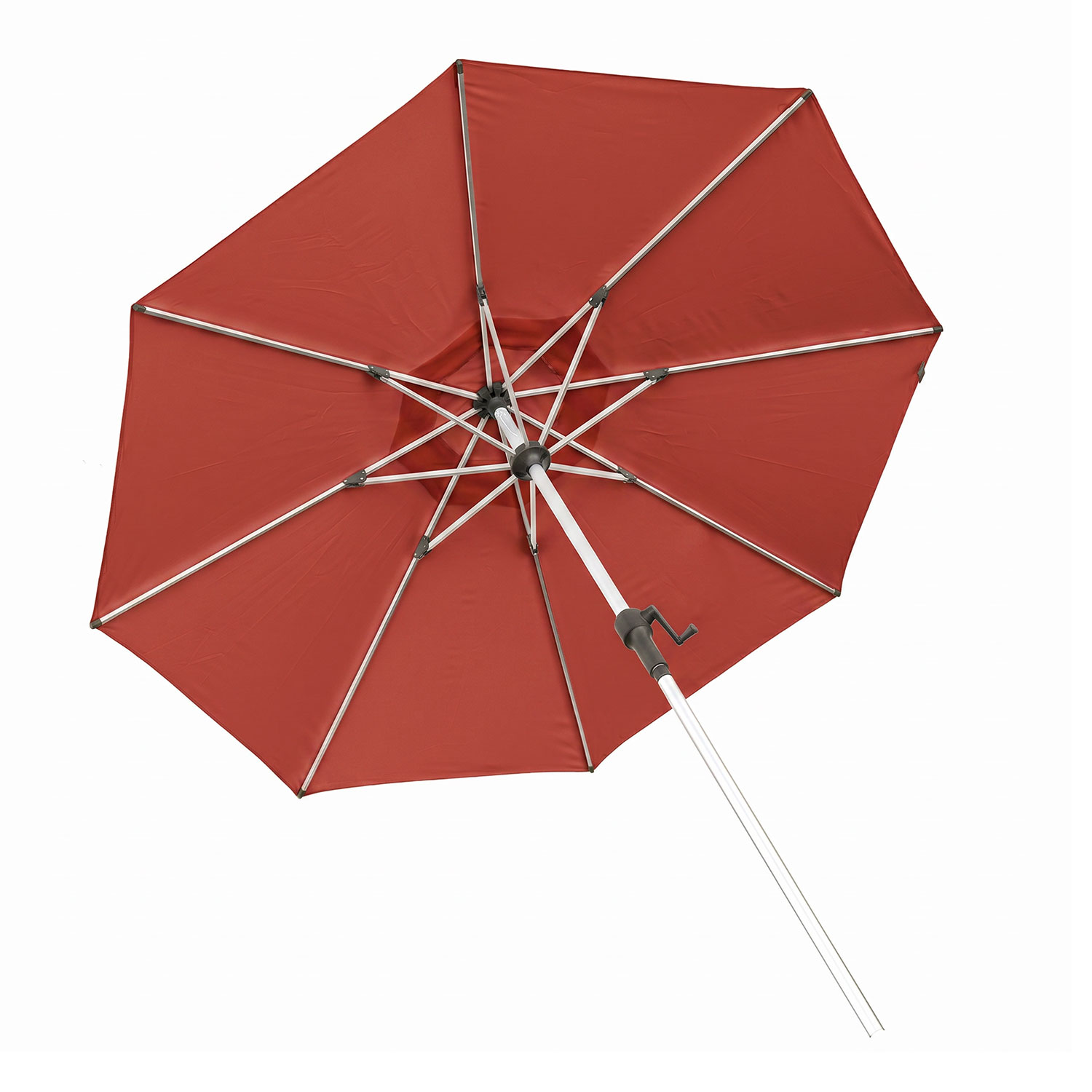 Sonnenschirm 2,5 m rund terracotta - Alu Schirm mit Kurbel