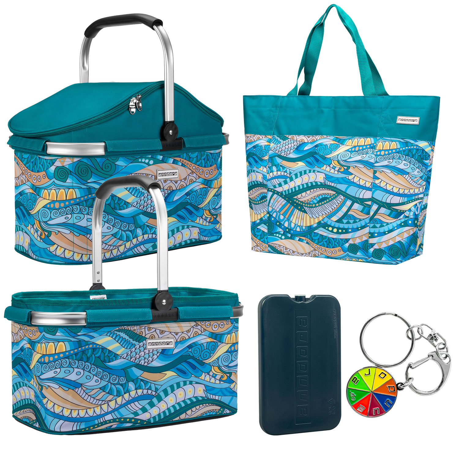 Ocean Einkaufskorb Sparset Kühlkorb, Einkaufskorb Oversized bag - Strandtasche - perfektes Einkaufsset praktisches Geschenkset