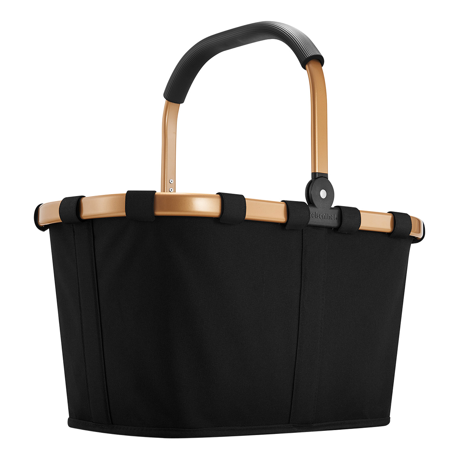 Einkaufskorb carrybag schwarz black - Henkel in gold Serie Frame - by reisenthel - Henkelkorb 