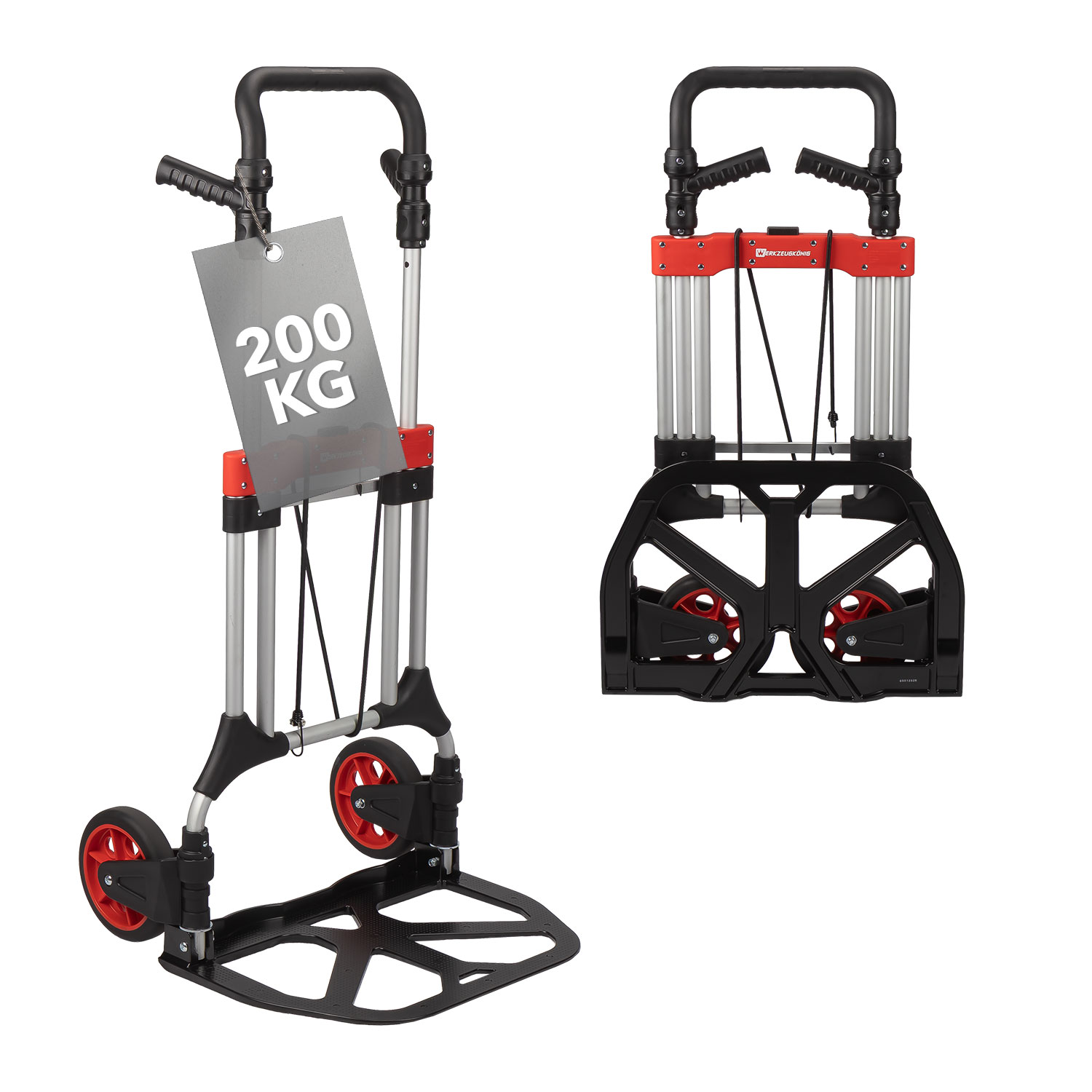 Werkzeugkönig Alu Sackkarre klappbar bis 200kg Heavy-Duty