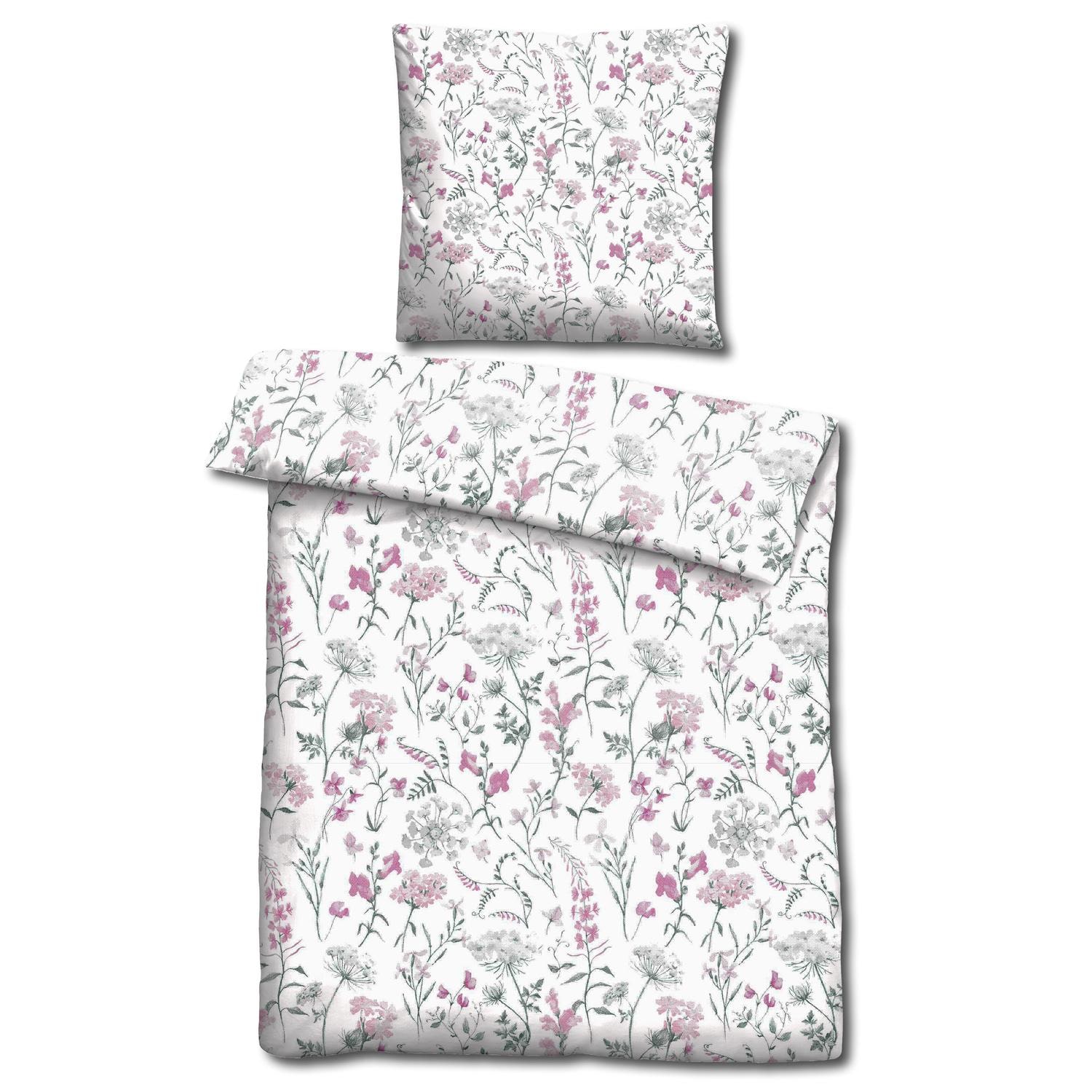 CloudComfort Basic Mikrofaser Bettwäsche Sommerblumen 135 x 200 + 80 x 80 cm