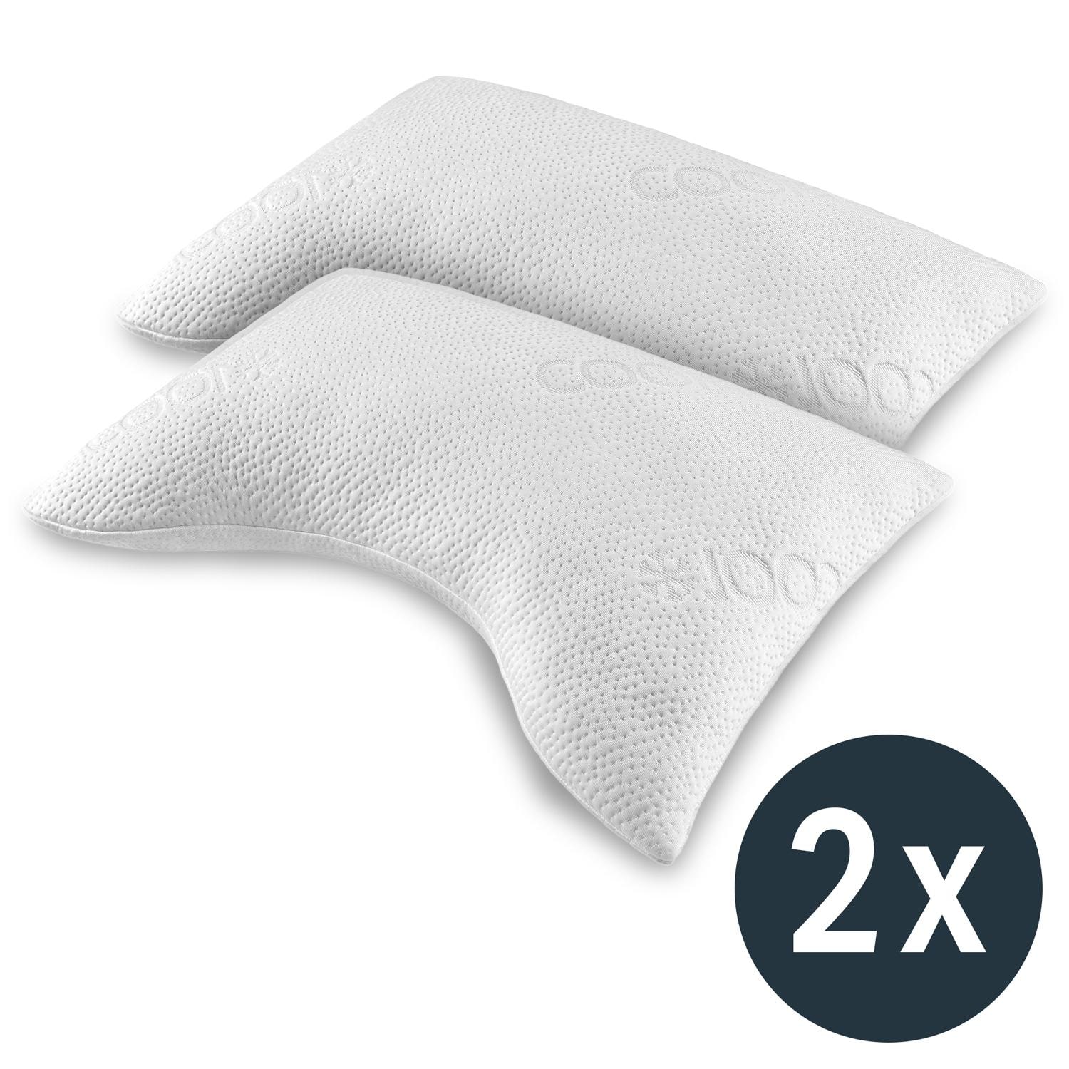 2 x Sleezzz® Cool Gel-Schaum Kontur Nackenstützkissen 40 x 60 x 16 cm
