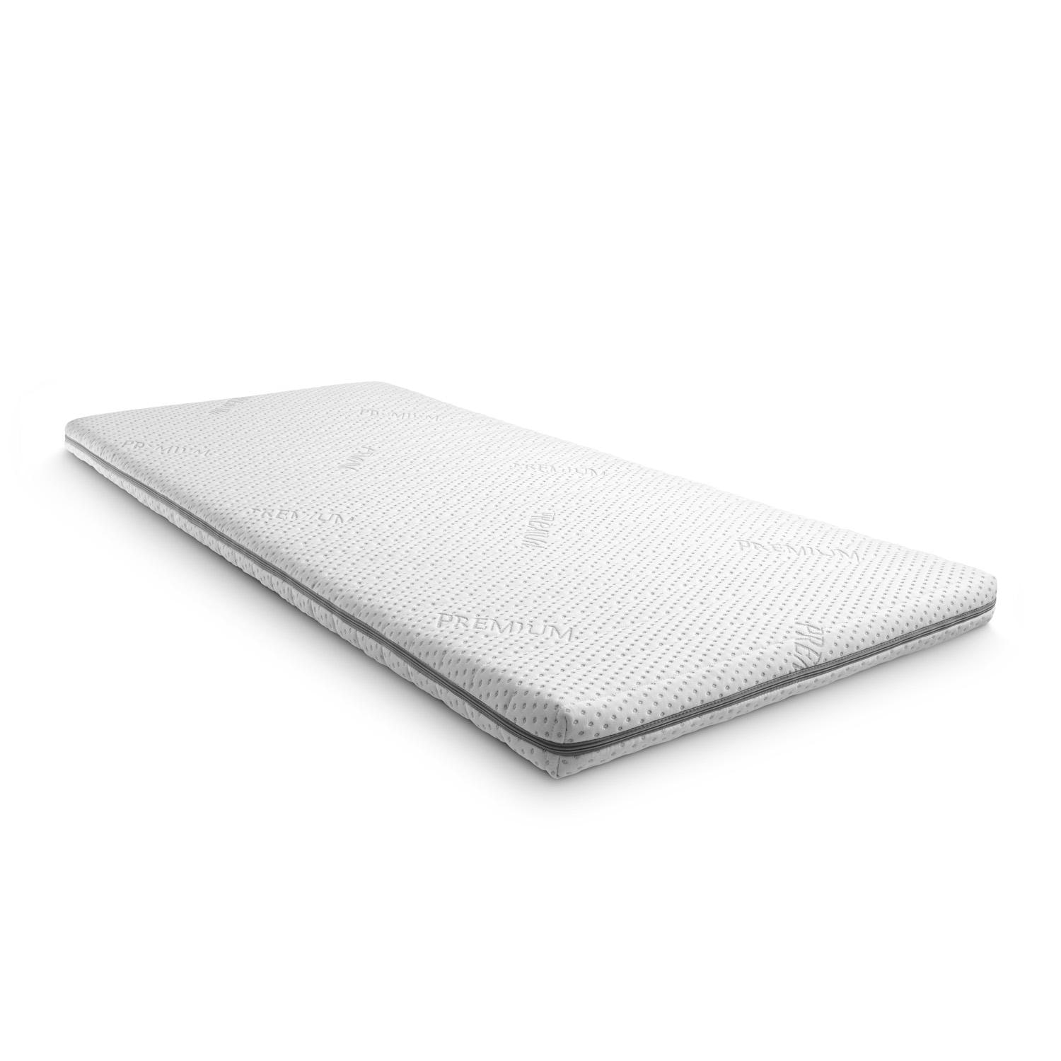 Kaltschaumtopper Supportho Premium Topper 90 x 200 cm H3, Höhe 9 cm, Härtegrad H3 mit antibakteriellem Bezug