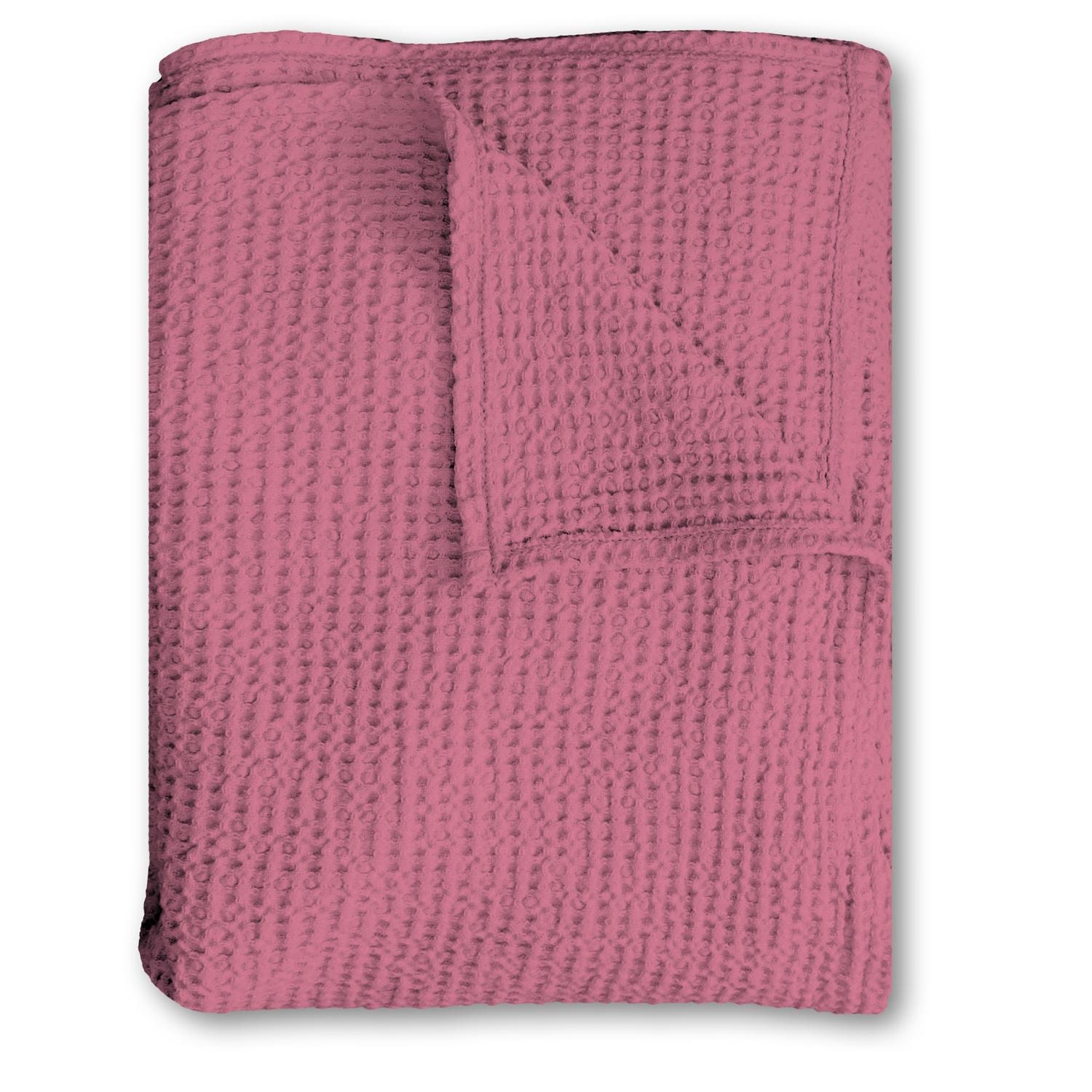 Baumwoll Waffelpiqué Decke rosa 75 x 120 cm