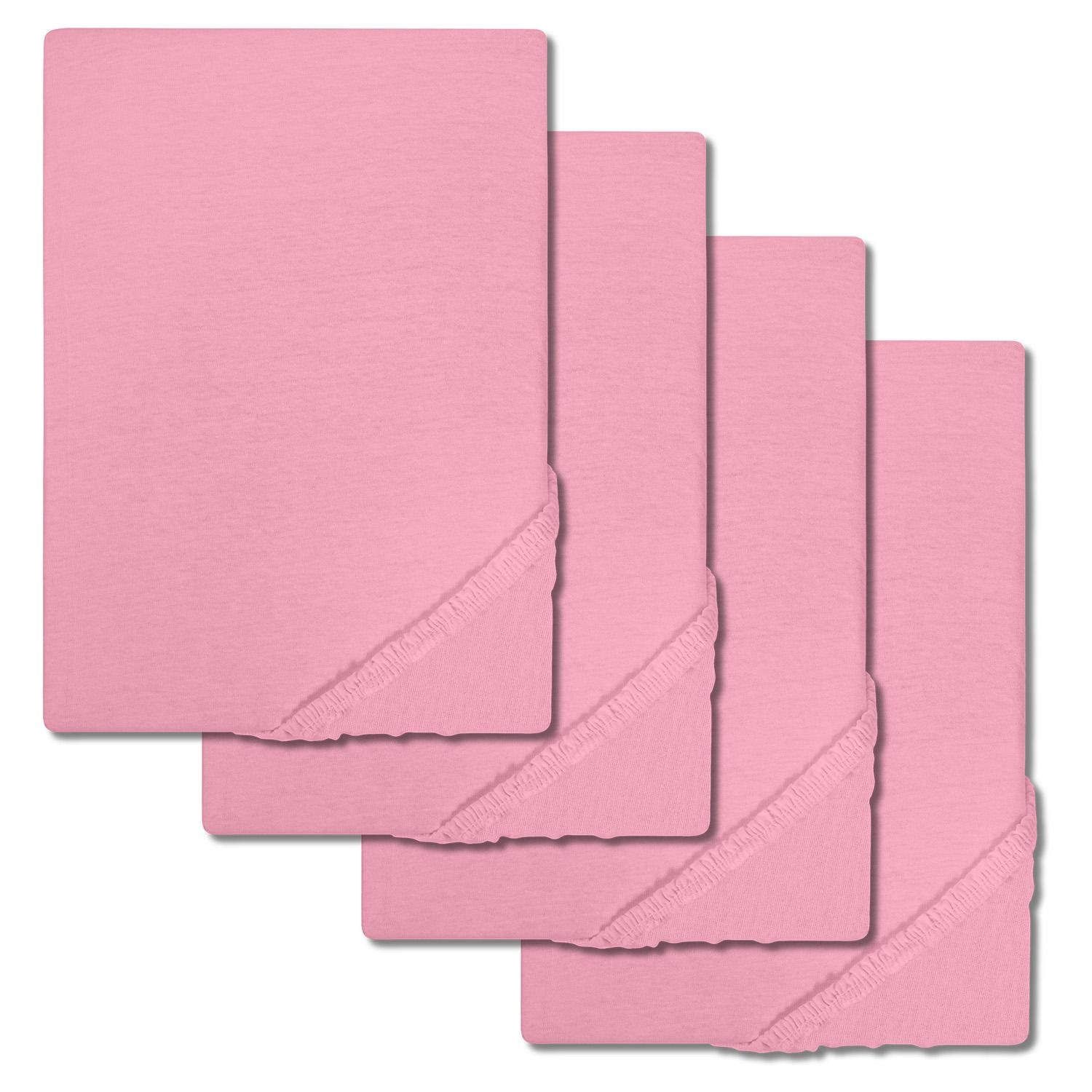 4er-Set Setex REFIBRA Feinbiber Spannbettlaken rosa 180 x 200 cm