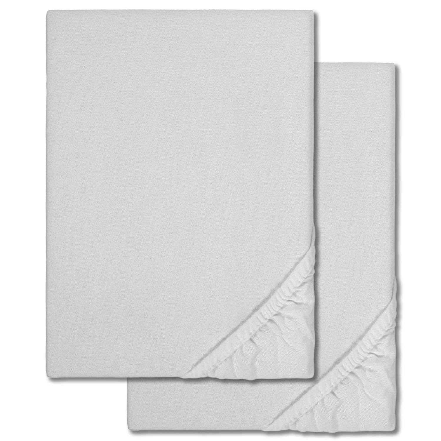 Spannbettlaken Winterflausch silber grau 180 x 190 - 200 x 200 cm Doppelpack