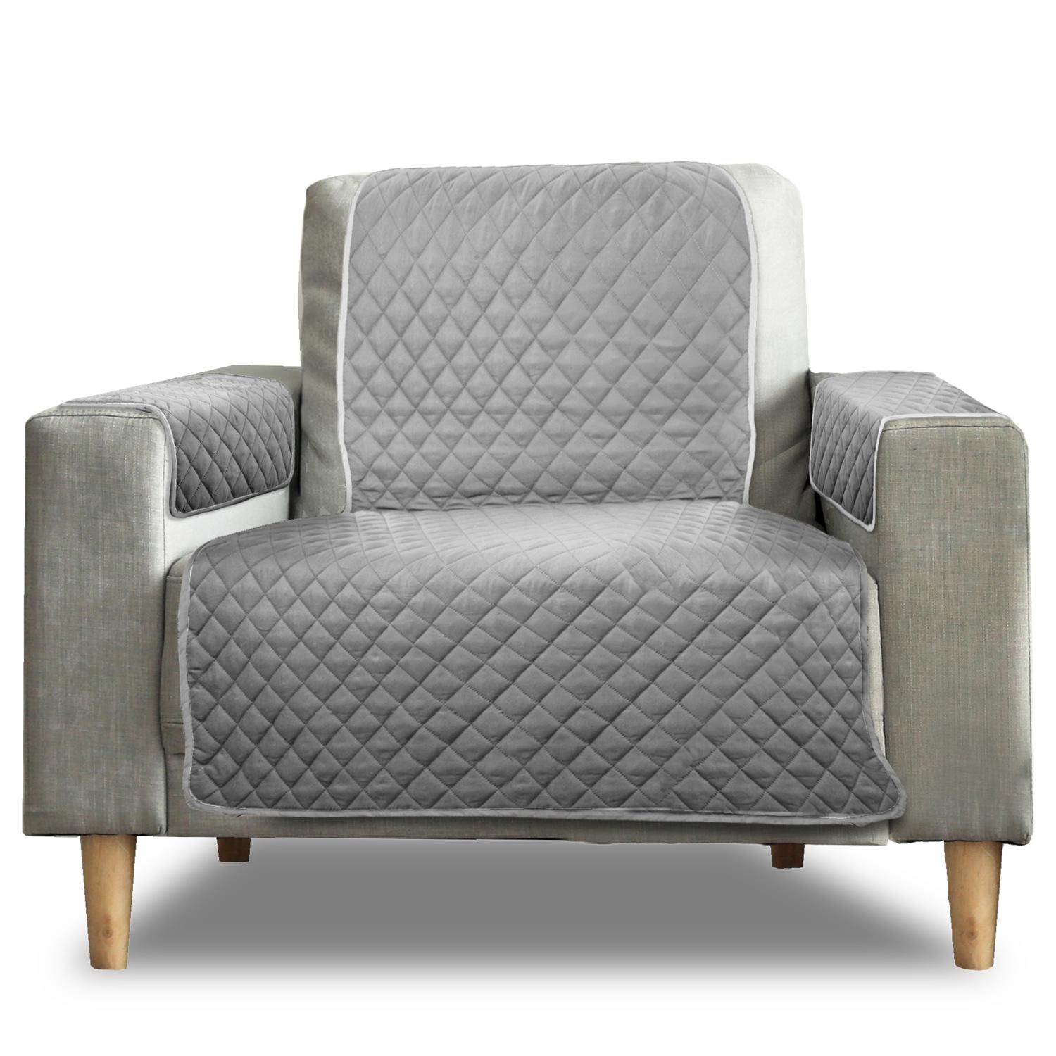 Sofaschoner Einsitzer / Sessel grau / anthrazit 50 x 191 cm + 2 x 50 x 55 cm