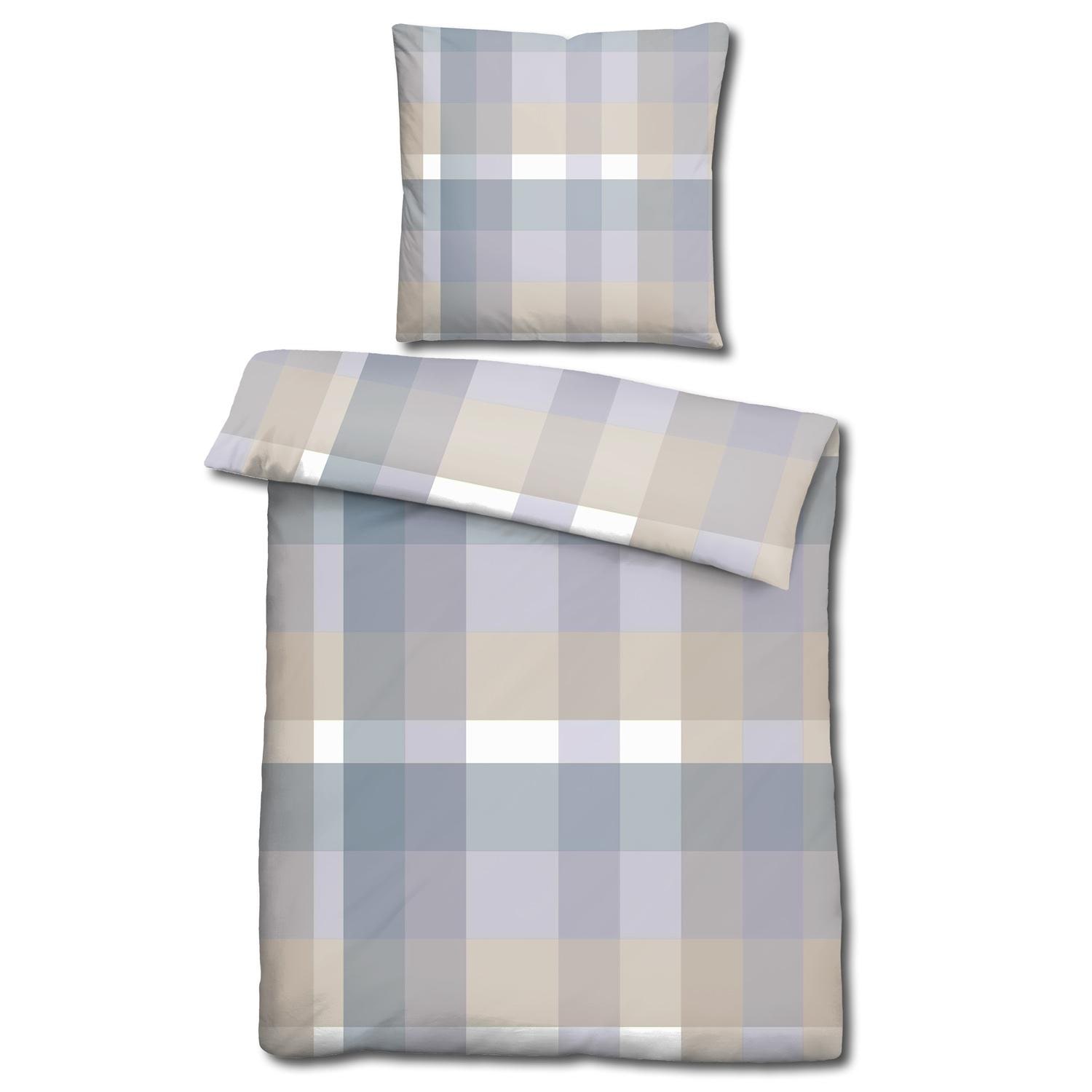 CloudComfort Basic Mikrofaser Bettwäsche kariert 135 x 200 + 80 x 80 cm