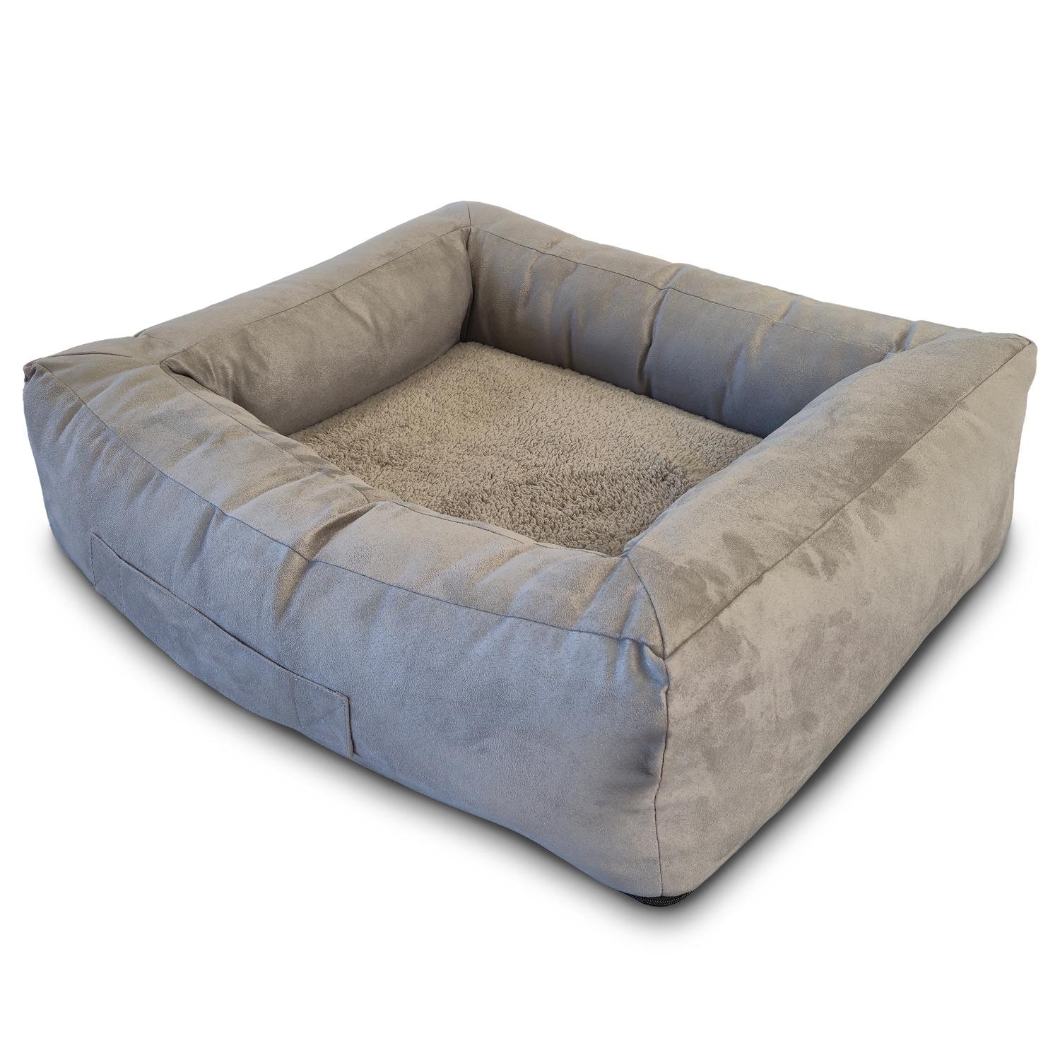 Petzzz ergonomisches Katzen- und Hundebett Ortho S 75 x 65 x 22 cm mit herausnehmbares Innenkissen mit Sommer- und Winterseite