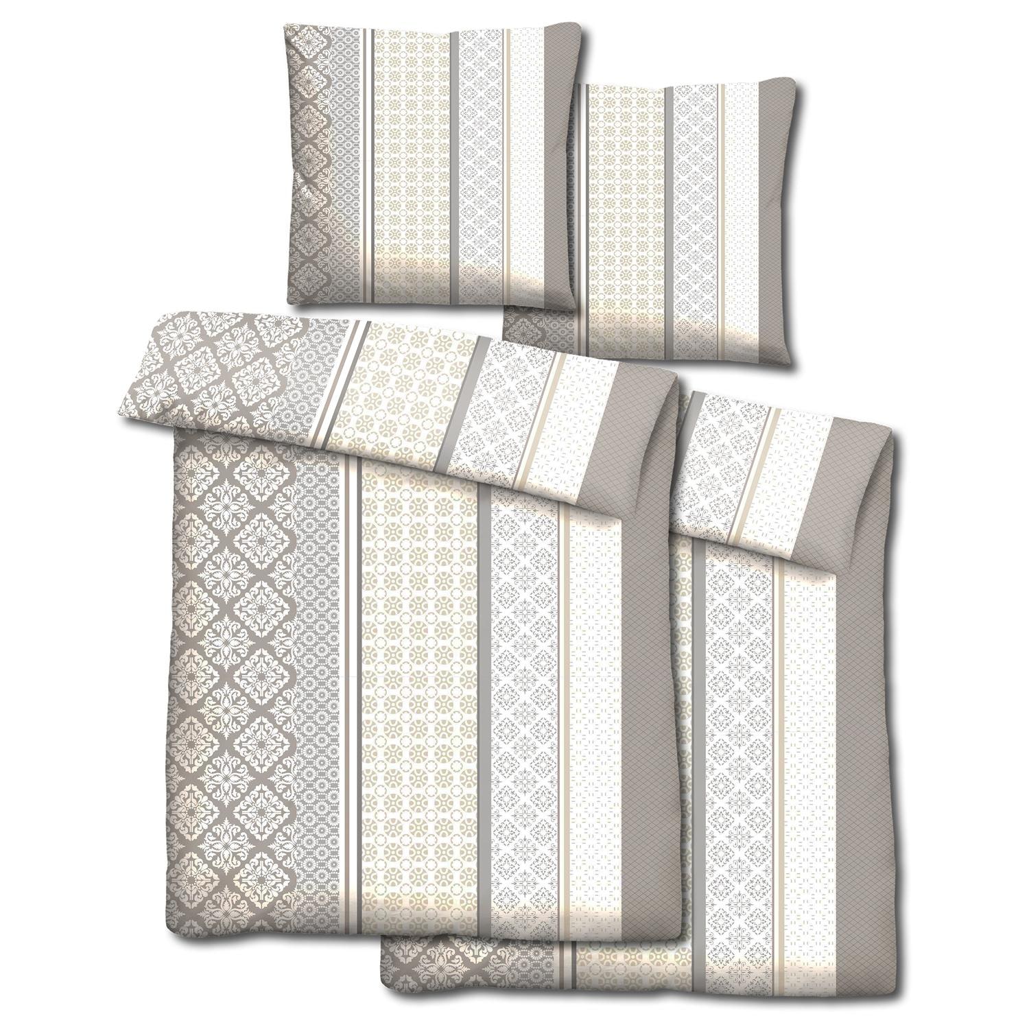 Doppelpack CloudComfort Basic Mikrofaser Bettwäsche beige 155 x 220 + 80 x 80 cm