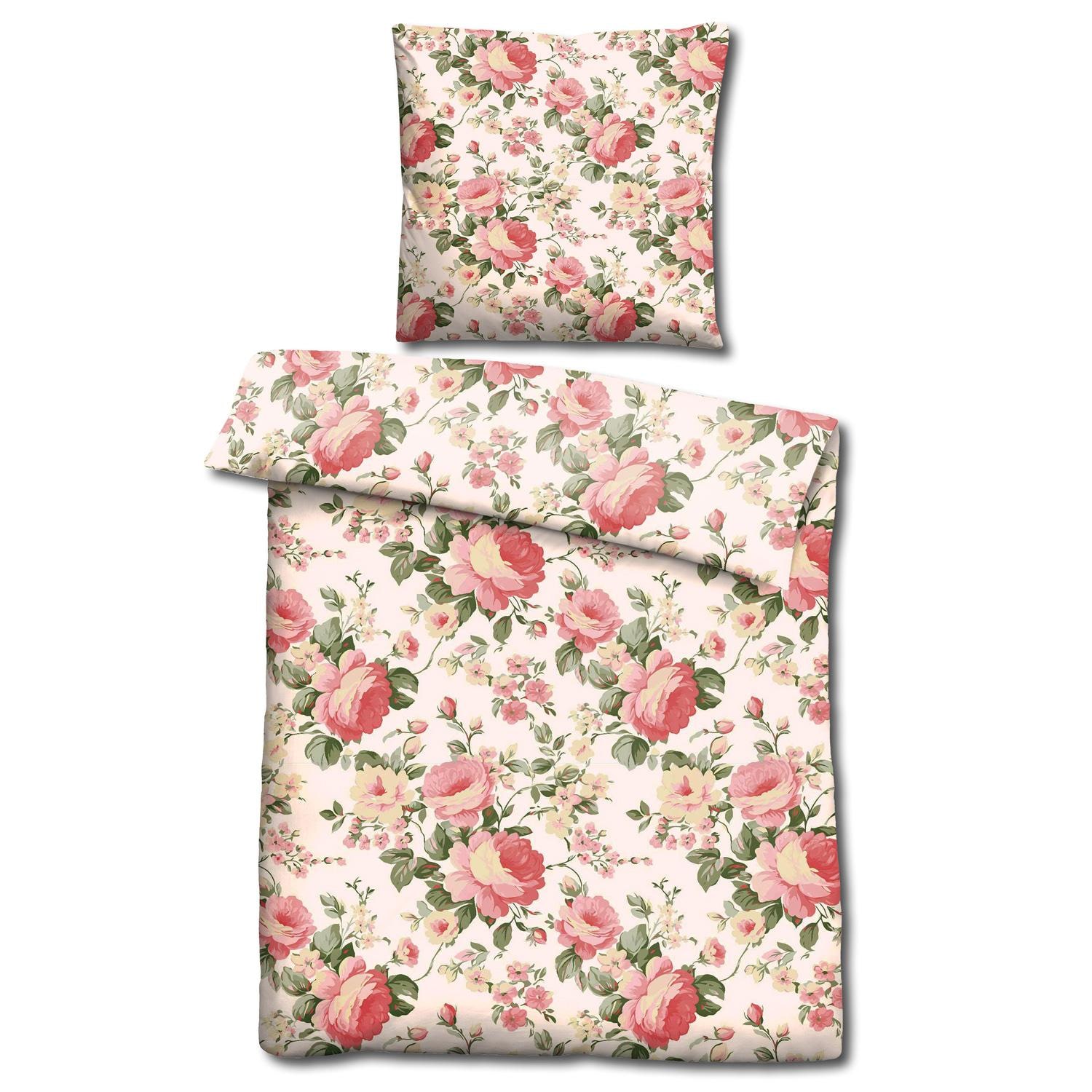 CloudComfort Basic Mikrofaser Bettwäsche Camelie 135 x 200 + 80 x 80 cm