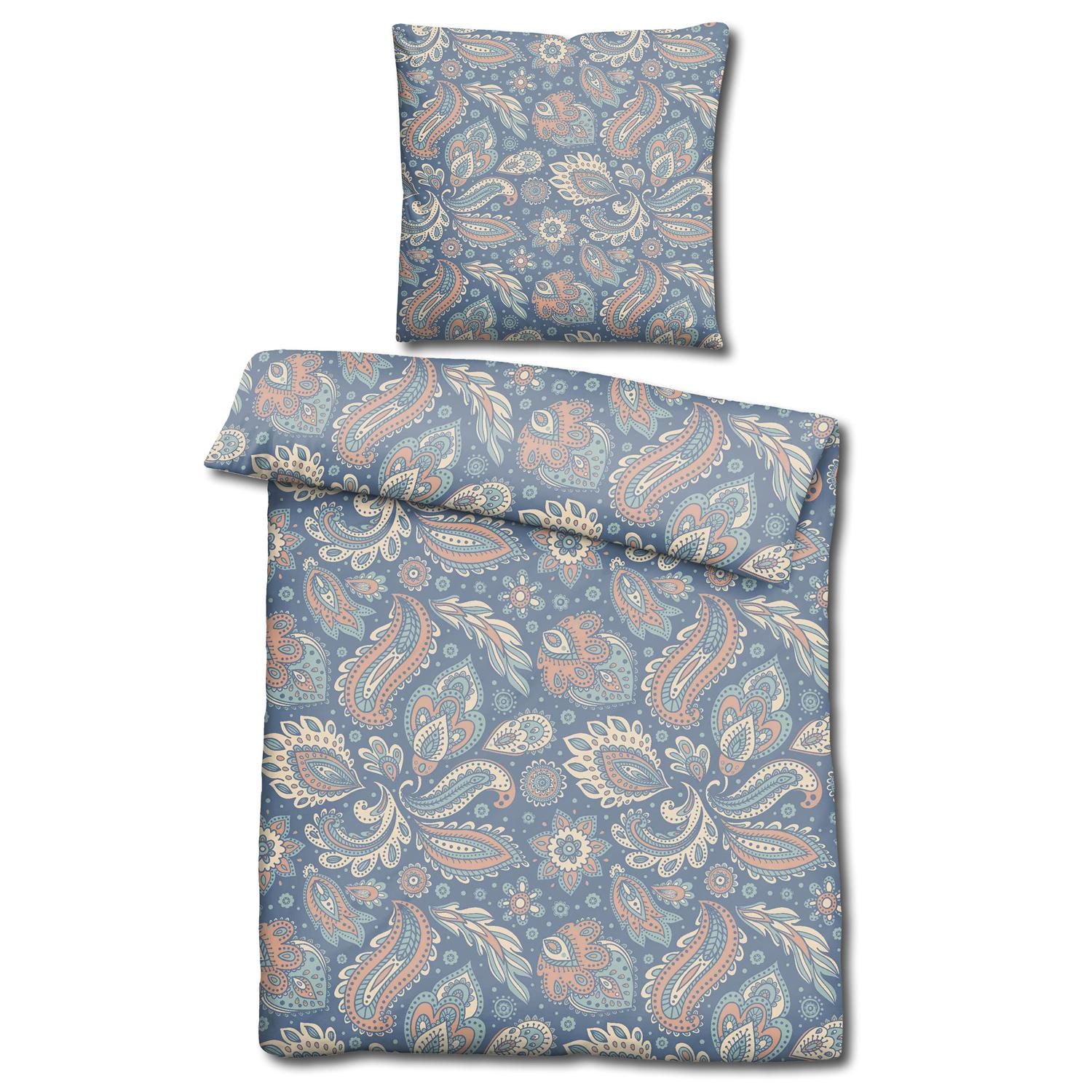 CloudComfort Basic Mikrofaser Bettwäsche paisley 155 x 220 + 80 x 80 cm