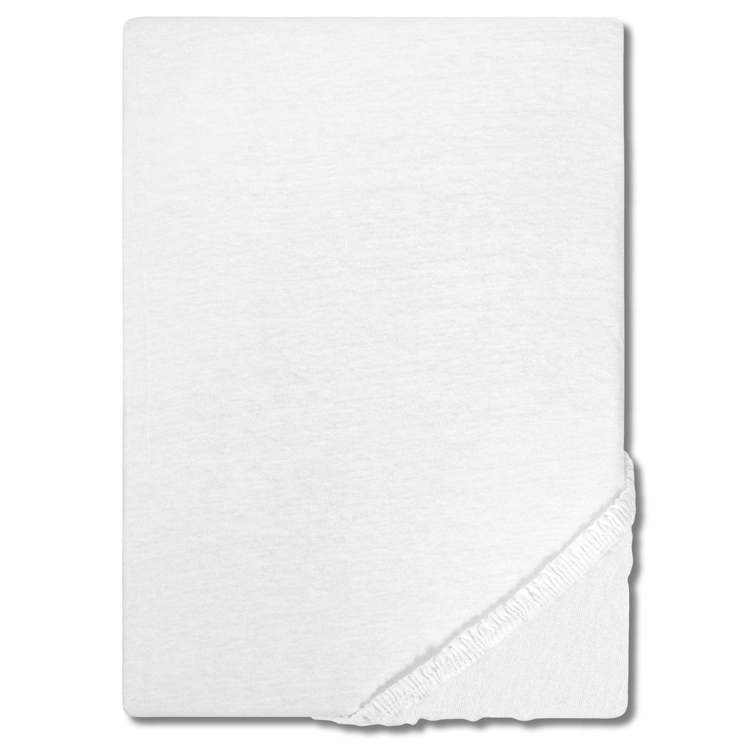 CloudComfort Basic Spannbettlaken Jersey-Stretch weiß 180 x 200 - 200 x 200 cm