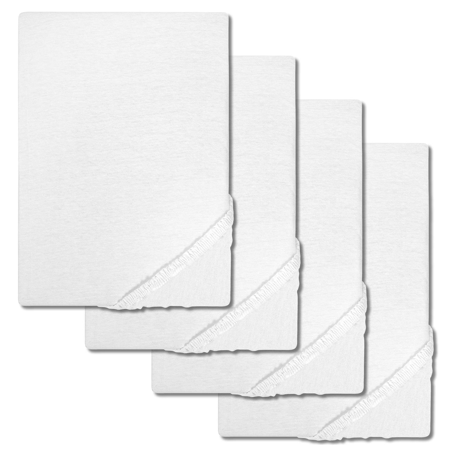 4er-Set Wasserdichtes Molton Spannbettlaken 140 x 200 cm